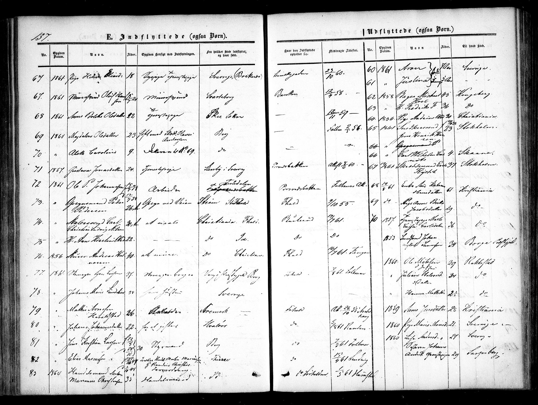 Halden prestekontor Kirkebøker, AV/SAO-A-10909/F/Fa/L0008: Parish register (official) no. I 8, 1857-1865, p. 137