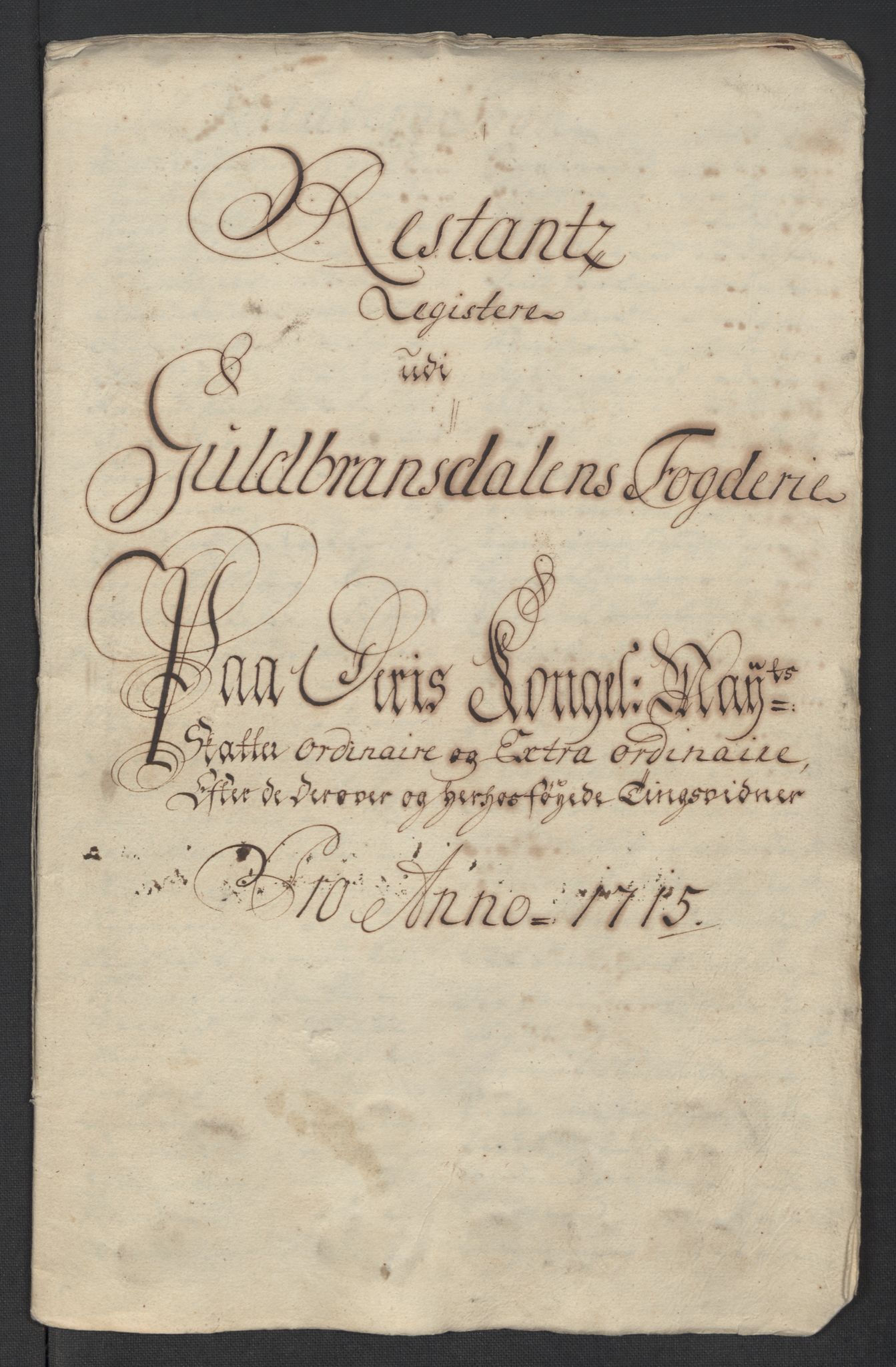 Rentekammeret inntil 1814, Reviderte regnskaper, Fogderegnskap, RA/EA-4092/R17/L1184: Fogderegnskap Gudbrandsdal, 1715, p. 288