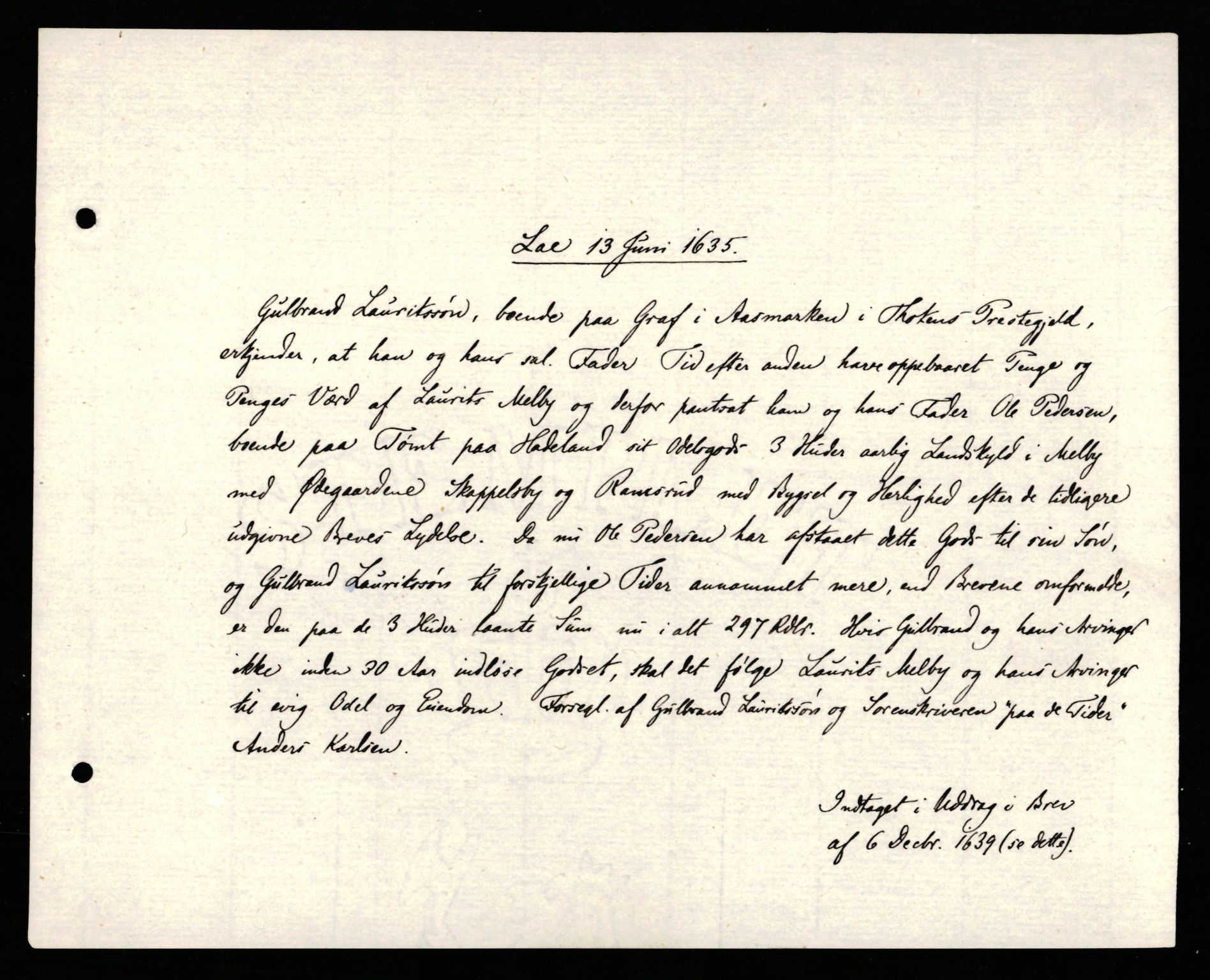 Riksarkivets diplomsamling, AV/RA-EA-5965/F35/F35b/L0008: Riksarkivets diplomer, seddelregister, 1635-1646, p. 27