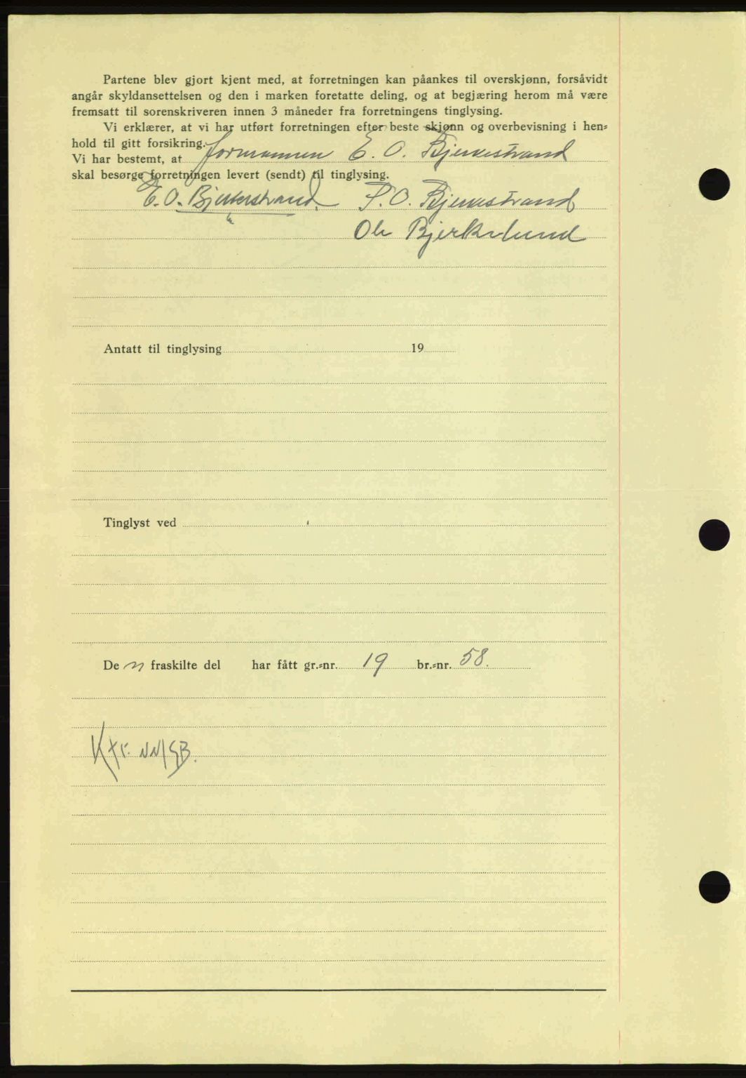 Nordmøre sorenskriveri, AV/SAT-A-4132/1/2/2Ca: Mortgage book no. A91, 1941-1942, Diary no: : 2476/1941