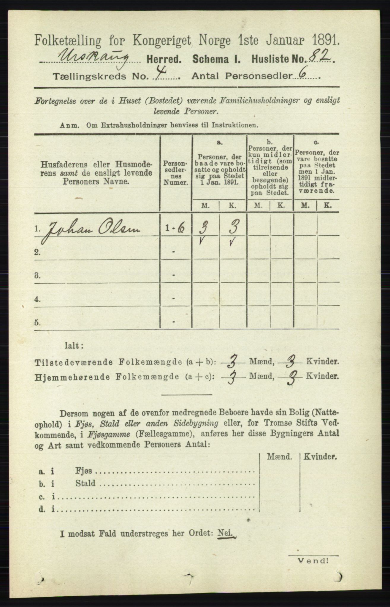 RA, 1891 census for 0224 Aurskog, 1891, p. 1479