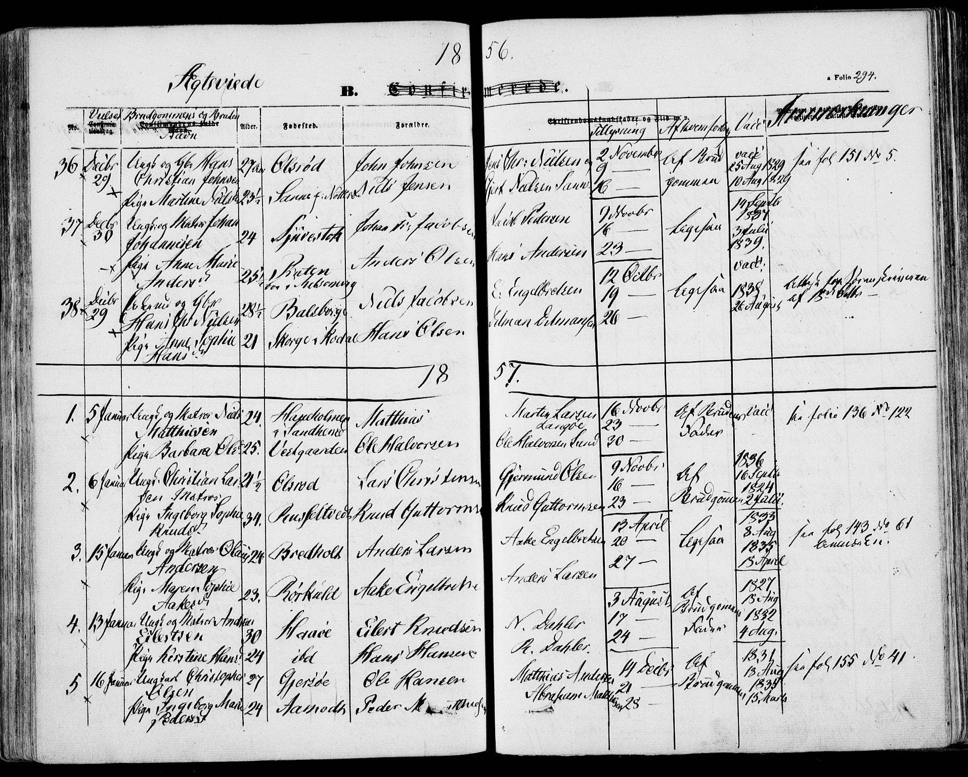 Stokke kirkebøker, AV/SAKO-A-320/F/Fa/L0007: Parish register (official) no. I 7, 1844-1857, p. 294