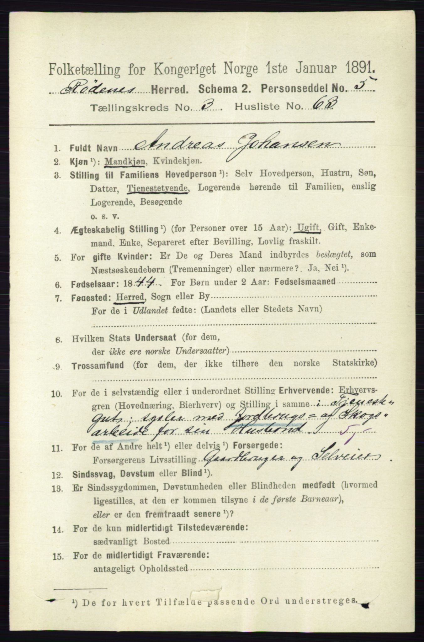 RA, 1891 census for 0120 Rødenes, 1891, p. 1560