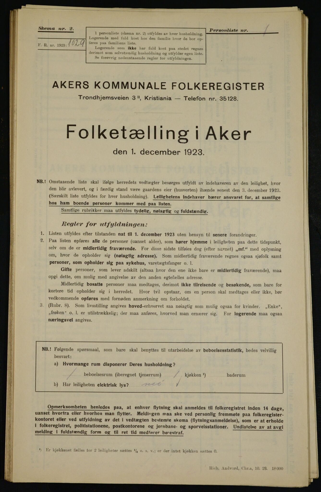 , Municipal Census 1923 for Aker, 1923, p. 42635