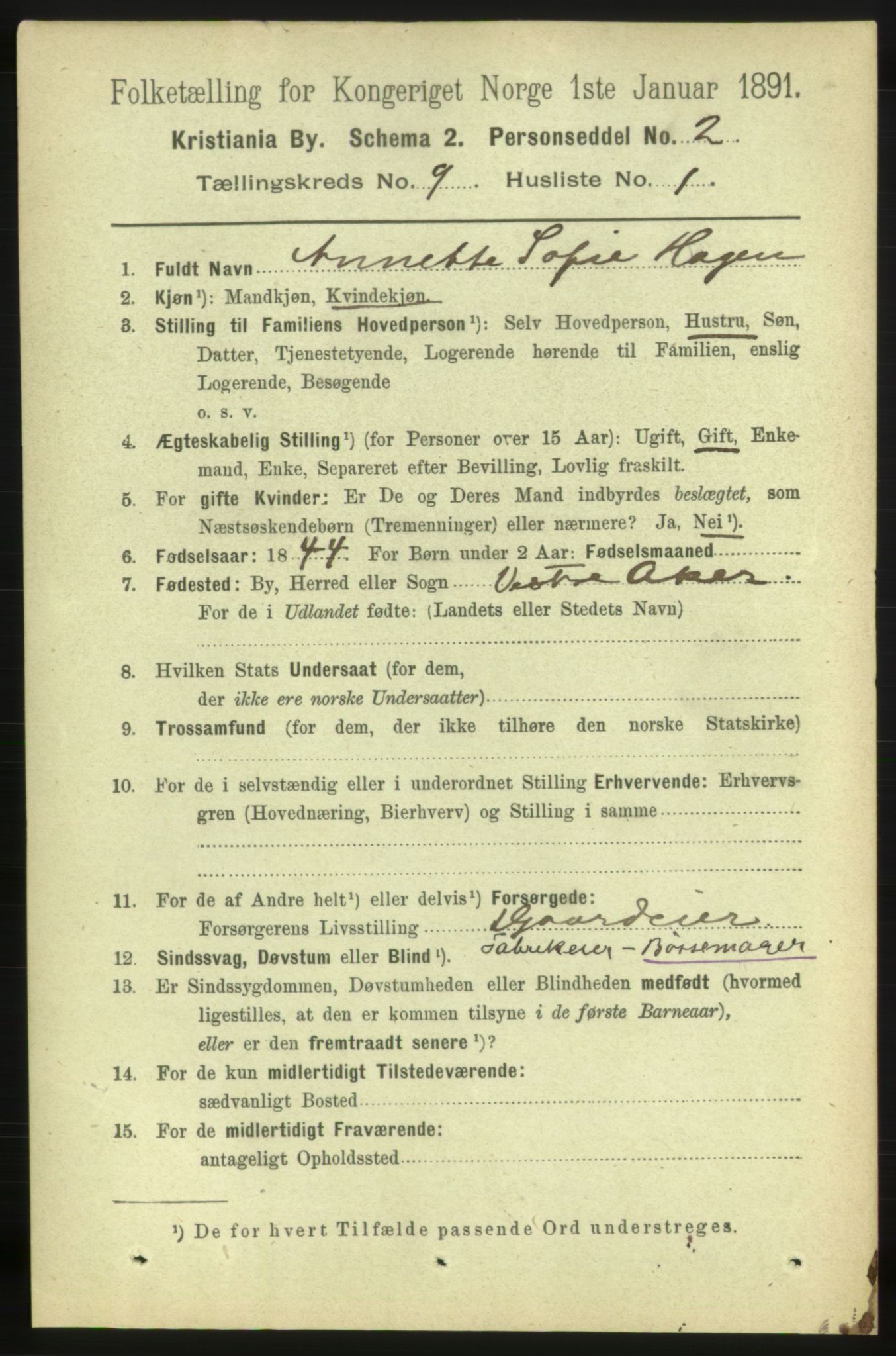 RA, 1891 census for 0301 Kristiania, 1891, p. 4011