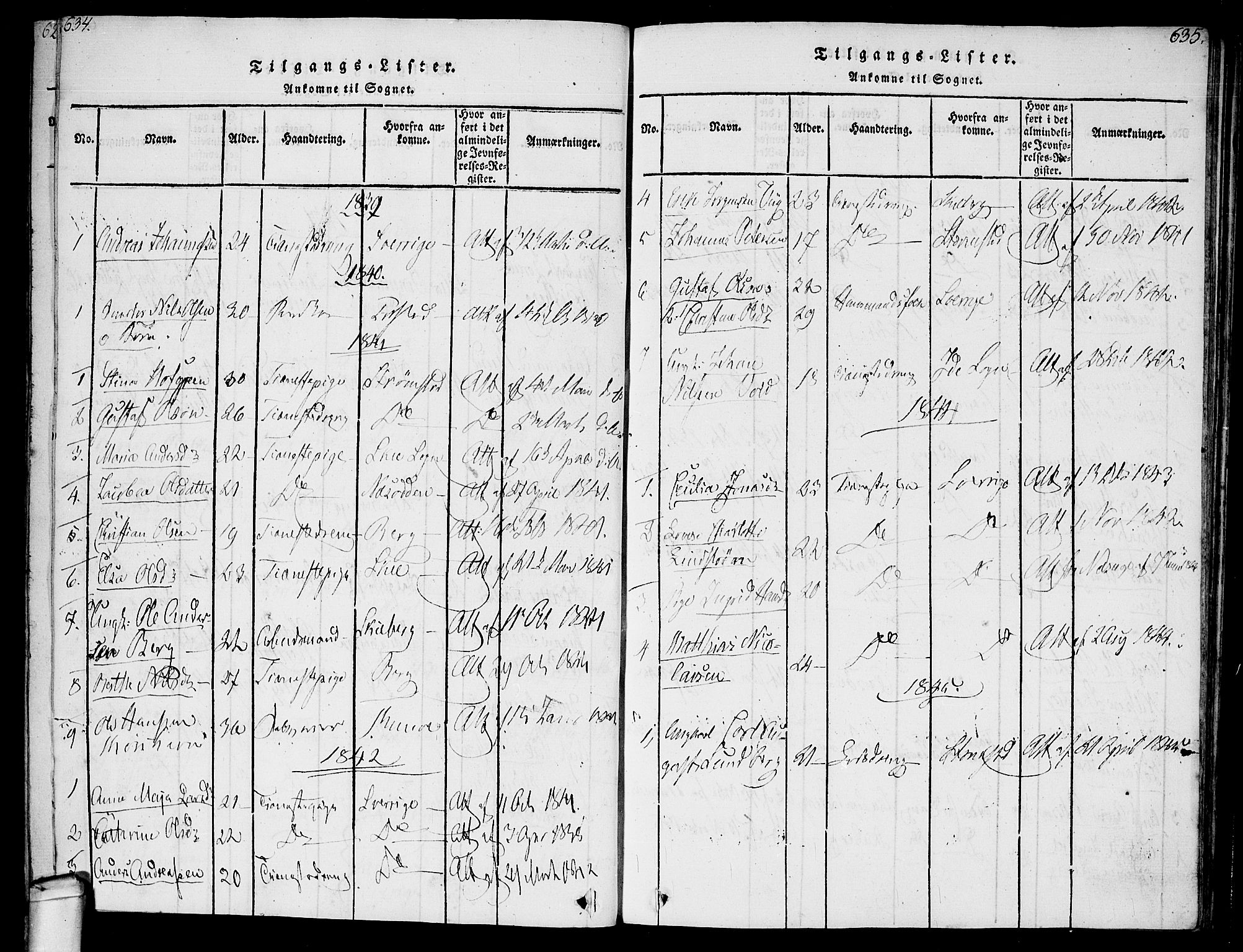 Hvaler prestekontor Kirkebøker, SAO/A-2001/F/Fa/L0005: Parish register (official) no. I 5, 1816-1845, p. 634-635