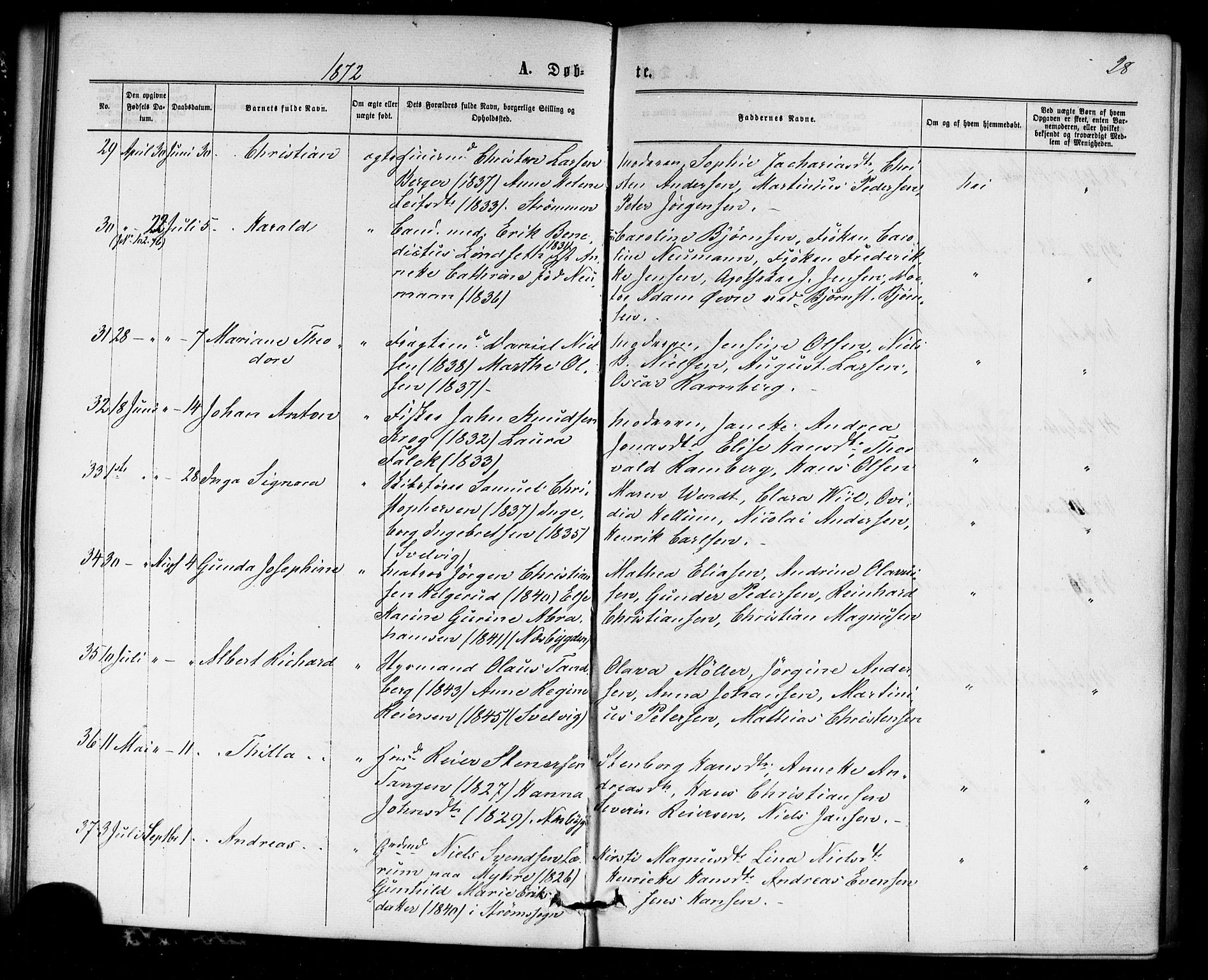 Strømm kirkebøker, SAKO/A-322/F/Fa/L0002: Parish register (official) no. I 2, 1870-1877, p. 28