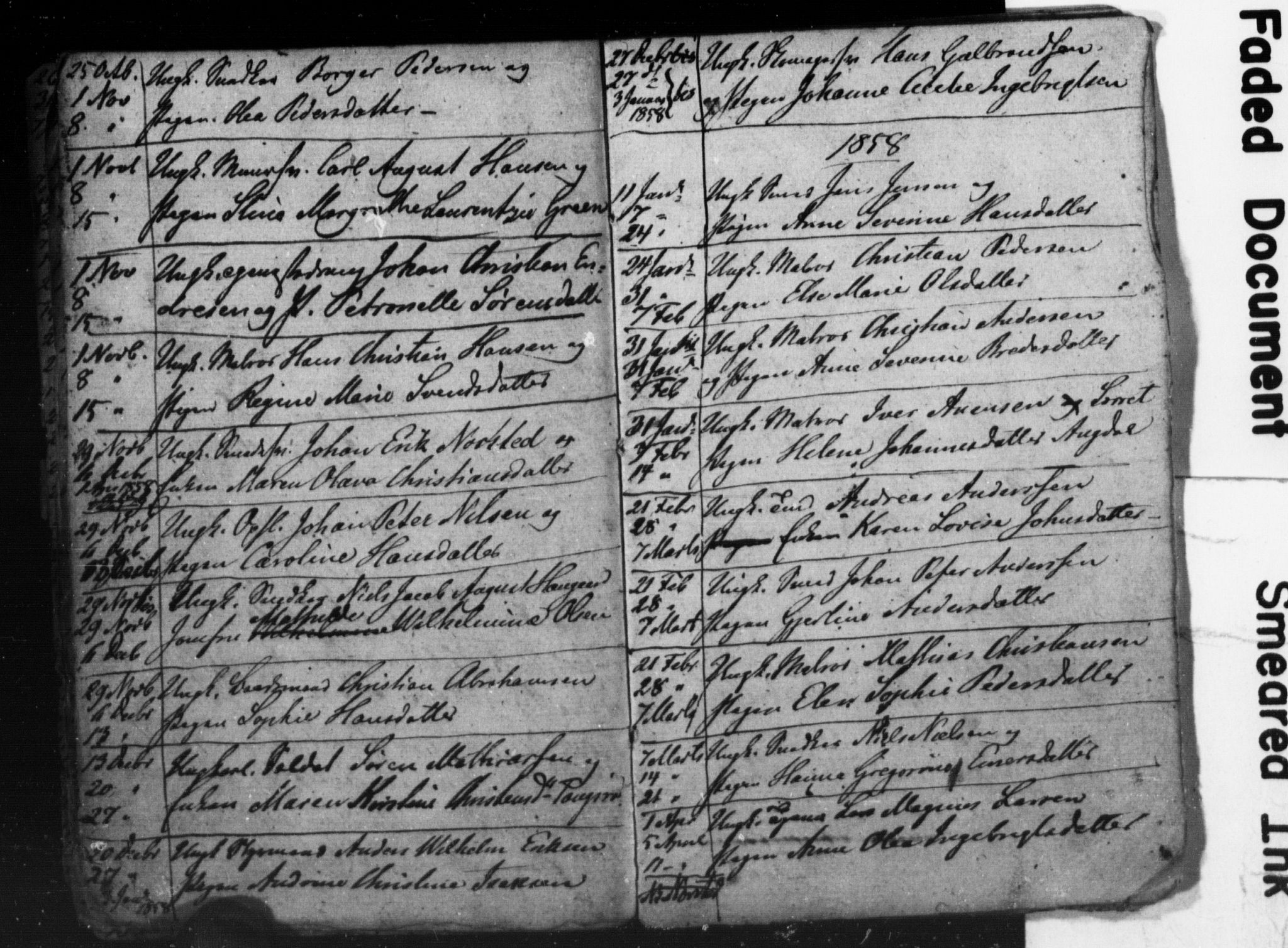Borre kirkebøker, AV/SAKO-A-338/H/Ha/L0002: Banns register no. 2, 1854-1861
