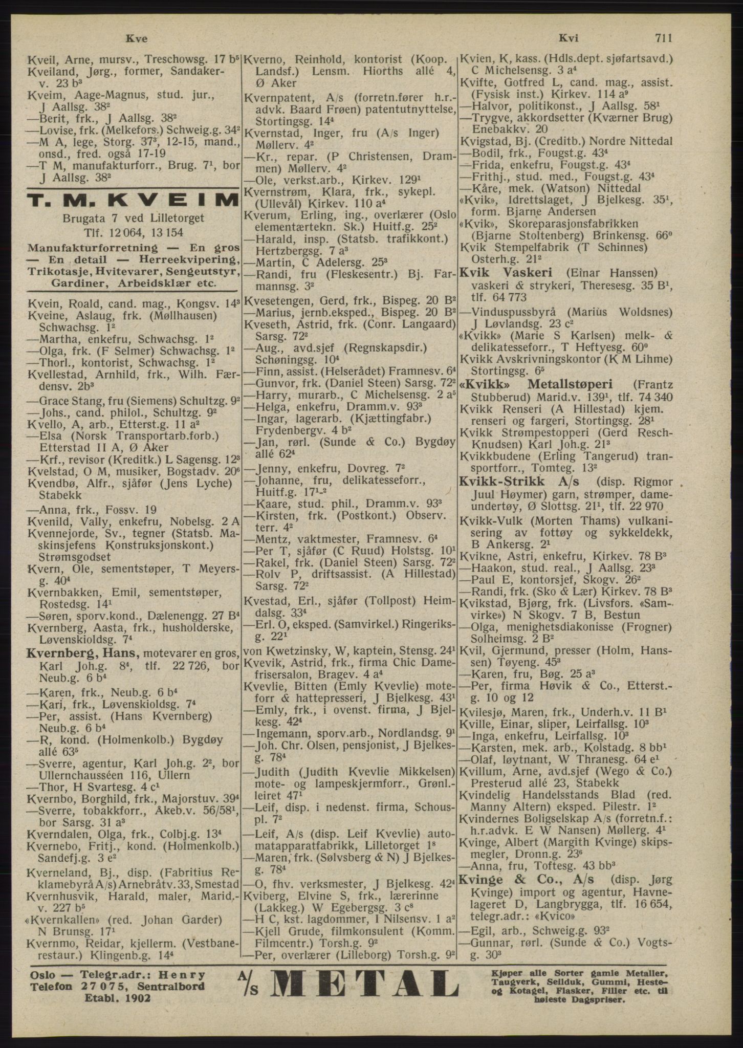 Kristiania/Oslo adressebok, PUBL/-, 1945, p. 707