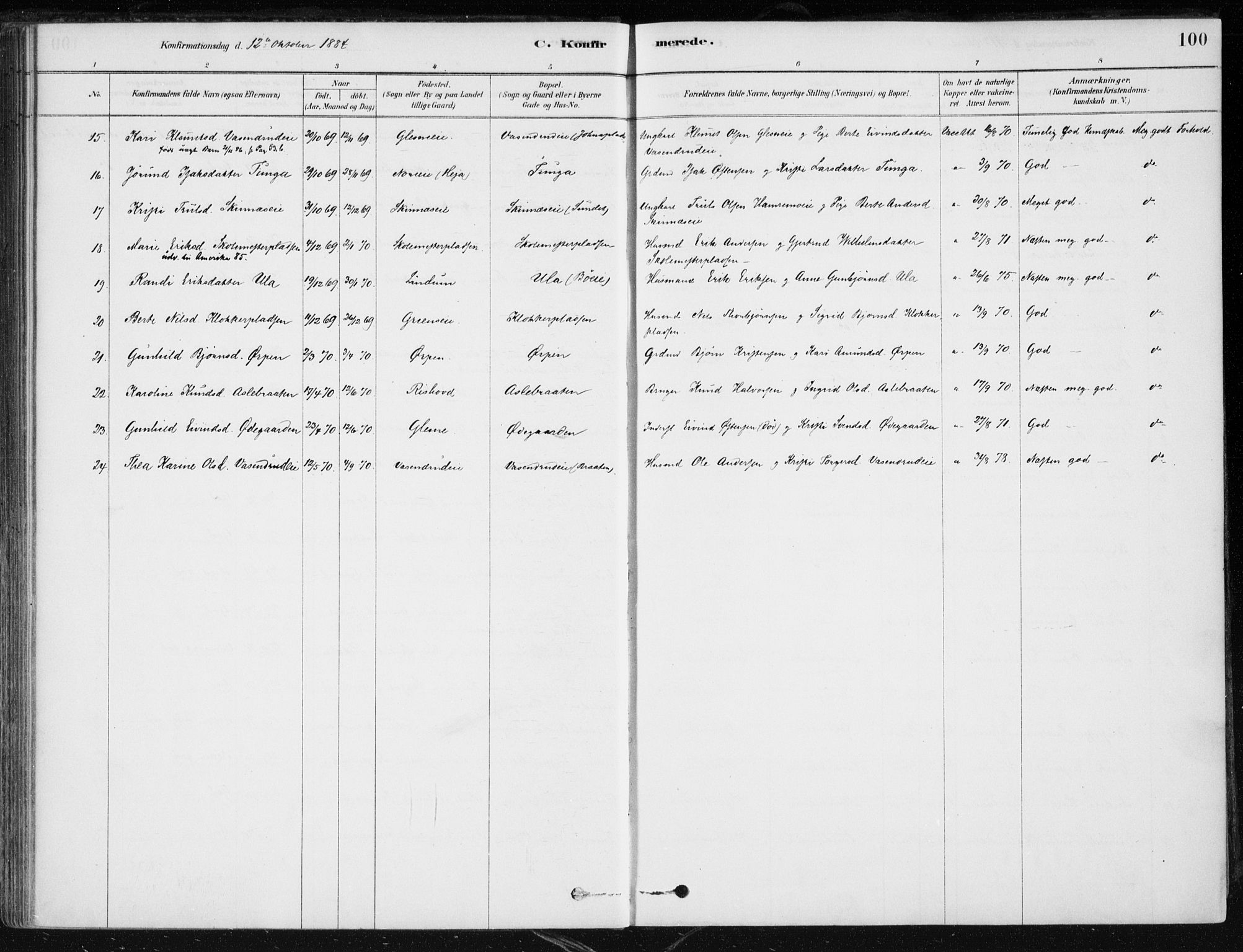 Krødsherad kirkebøker, AV/SAKO-A-19/F/Fa/L0005: Parish register (official) no. 5, 1879-1888, p. 100