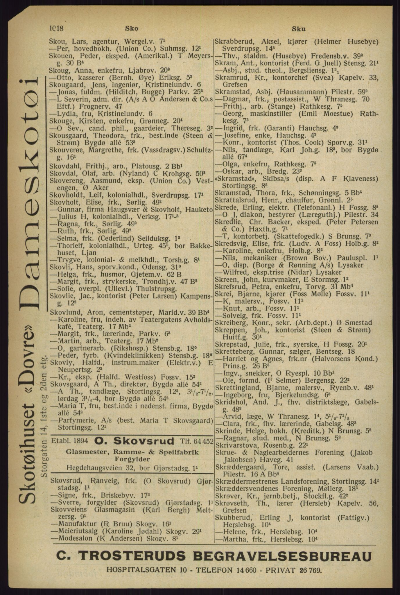 Kristiania/Oslo adressebok, PUBL/-, 1927, p. 1018