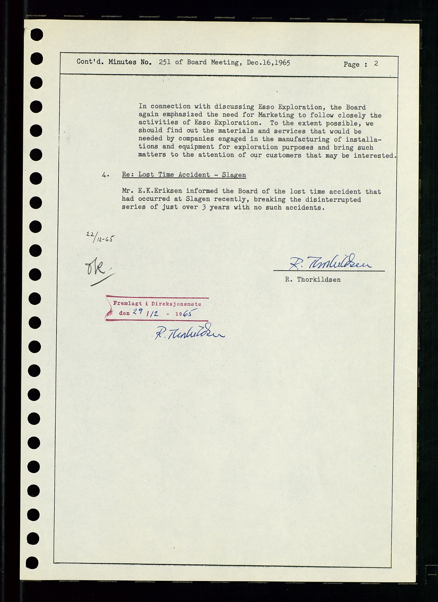 Pa 0982 - Esso Norge A/S, AV/SAST-A-100448/A/Aa/L0002/0001: Den administrerende direksjon Board minutes (styrereferater) / Den administrerende direksjon Board minutes (styrereferater), 1965, p. 6