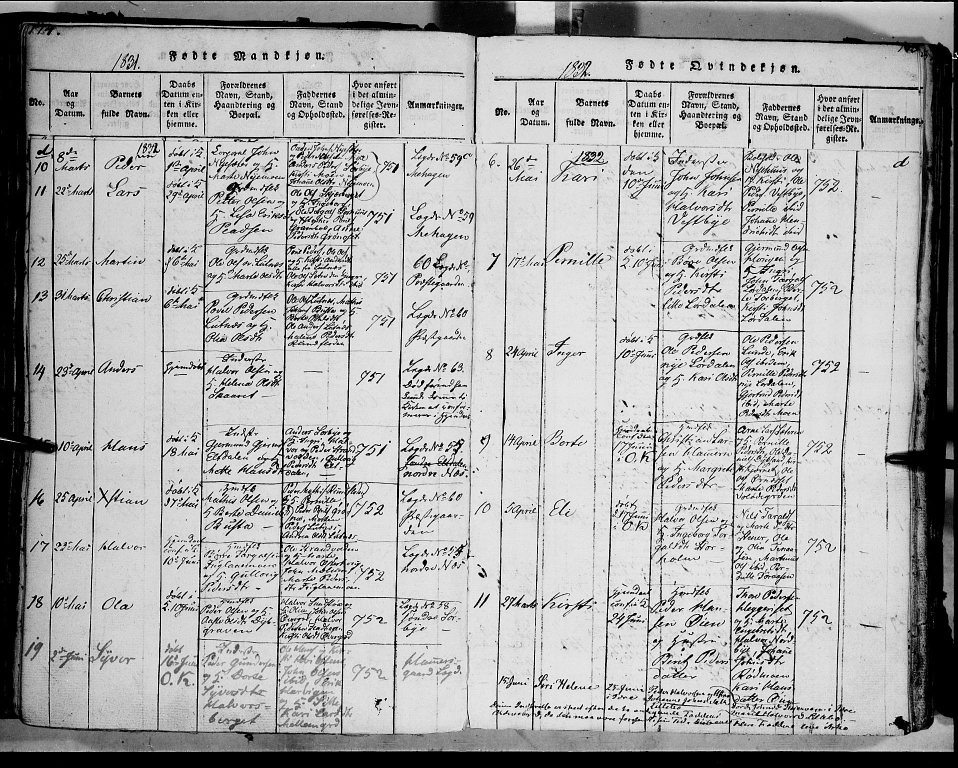 Trysil prestekontor, AV/SAH-PREST-046/H/Ha/Haa/L0003: Parish register (official) no. 3 /1, 1814-1841, p. 174-175