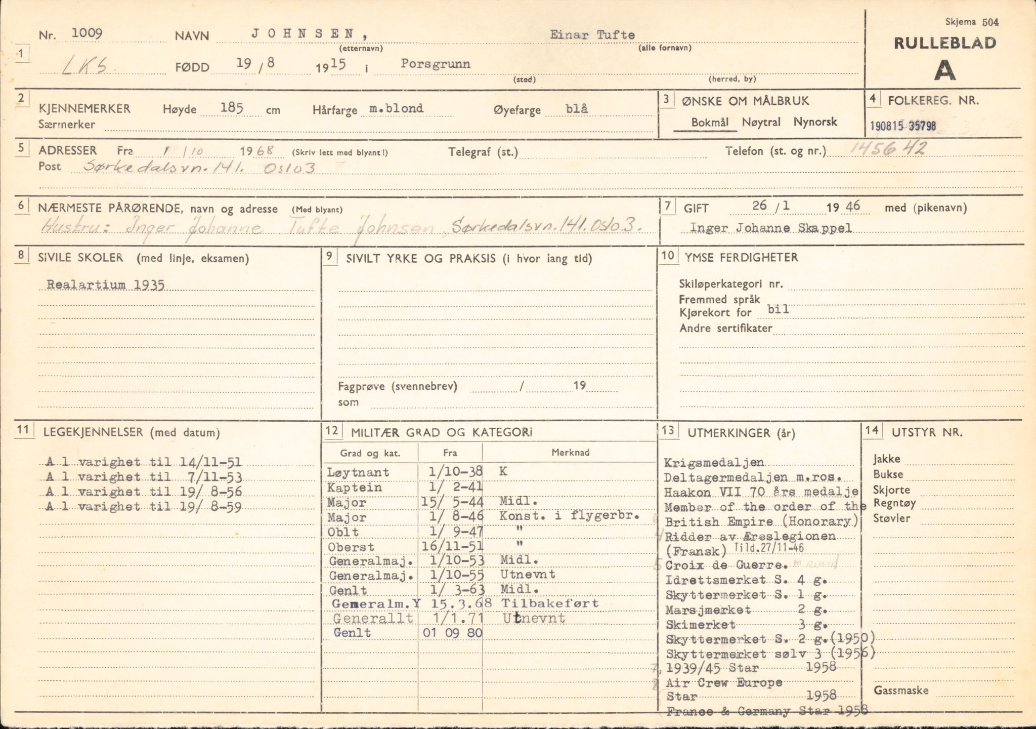 Forsvaret, Forsvarets overkommando/Luftforsvarsstaben, RA/RAFA-4079/P/Pa/L0041: Personellpapirer, 1915, p. 125