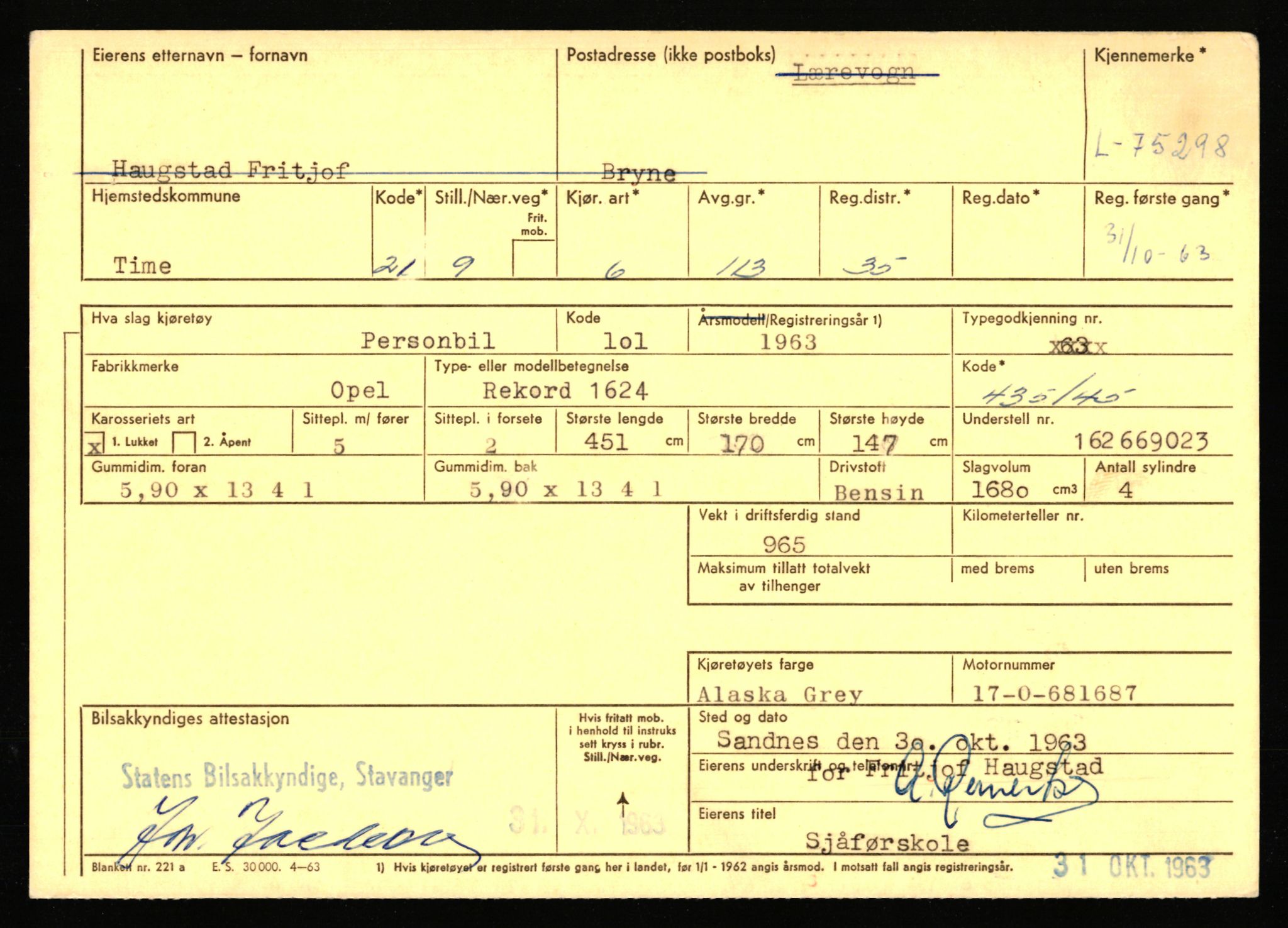 Stavanger trafikkstasjon, AV/SAST-A-101942/0/F/L0068: L-75000 - L-76799, 1930-1971, p. 537