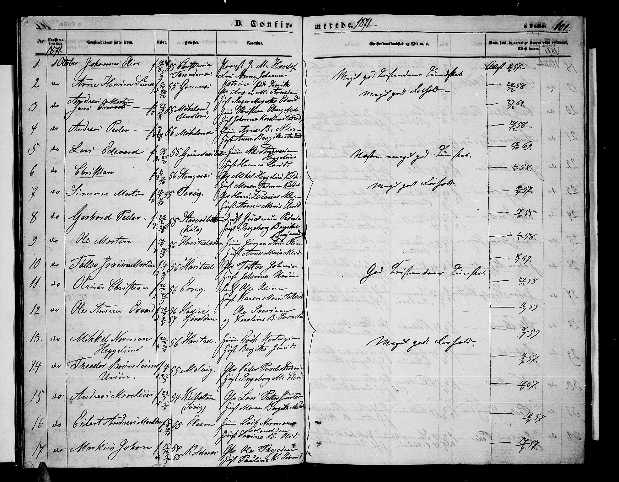 Trondenes sokneprestkontor, AV/SATØ-S-1319/H/Hb/L0009klokker: Parish register (copy) no. 9, 1870-1876, p. 101