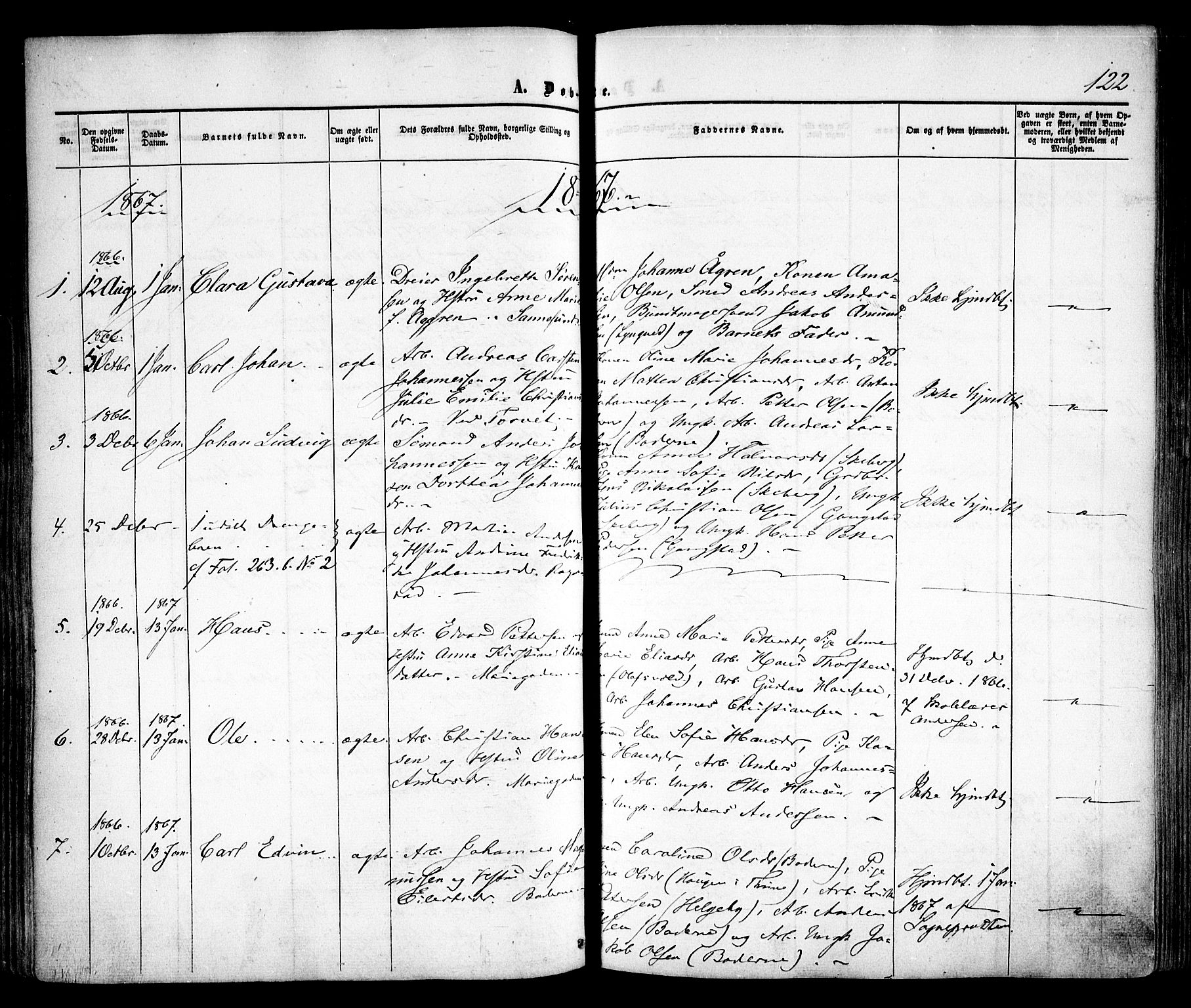 Sarpsborg prestekontor Kirkebøker, AV/SAO-A-2006/F/Fa/L0001: Parish register (official) no. 1, 1859-1868, p. 122