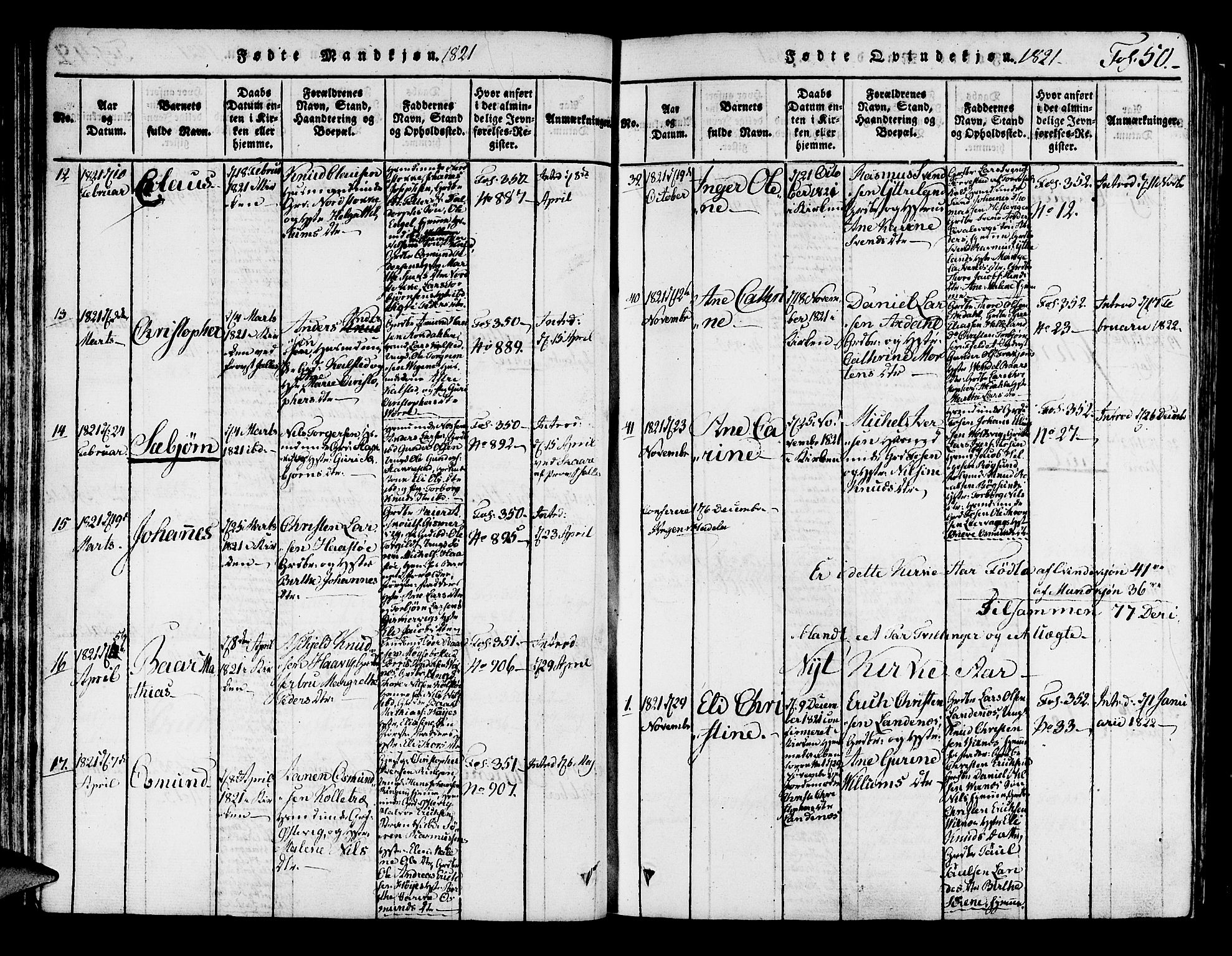 Avaldsnes sokneprestkontor, AV/SAST-A -101851/H/Ha/Haa/L0004: Parish register (official) no. A 4, 1816-1825, p. 50