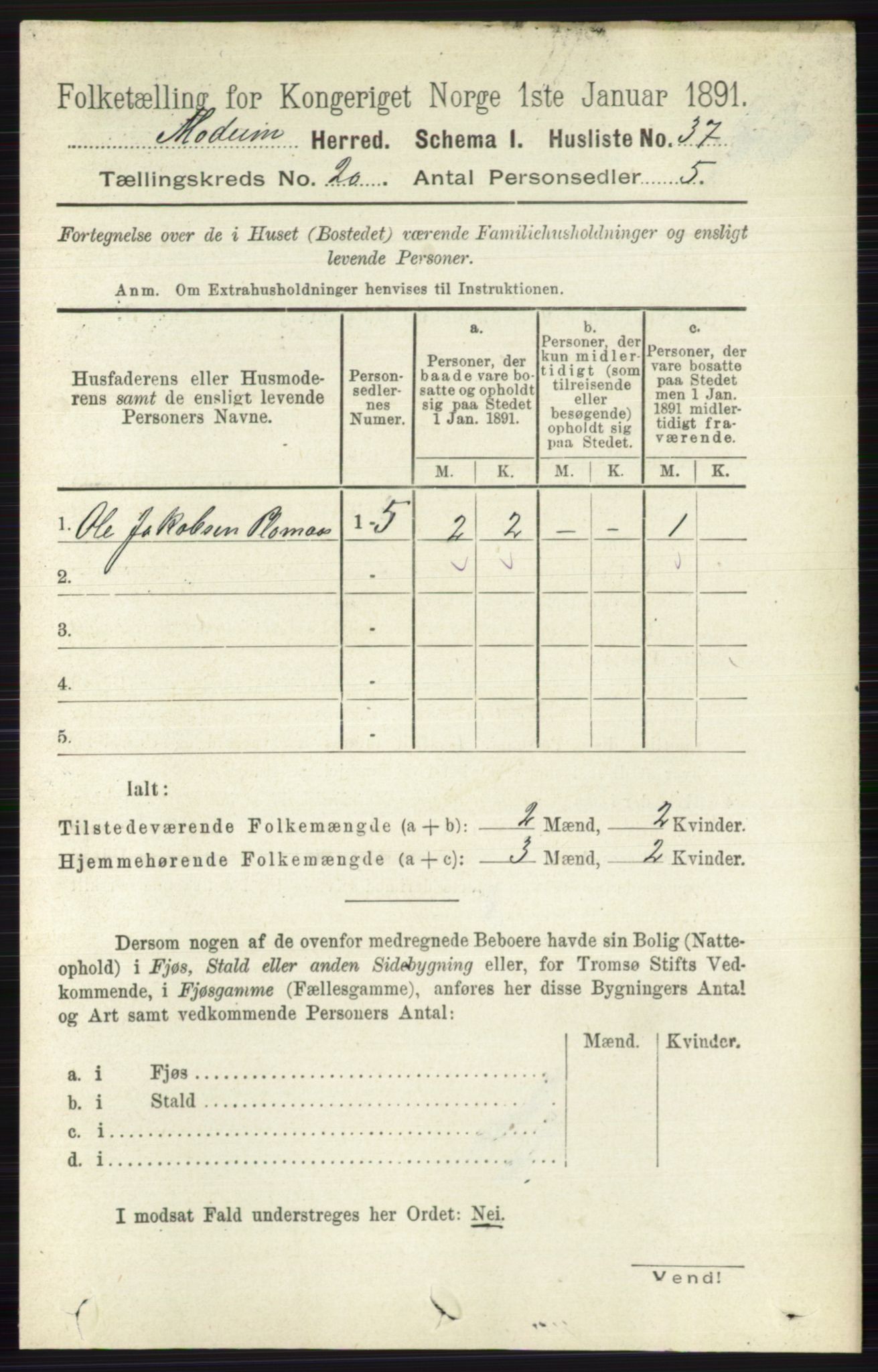 RA, 1891 census for 0623 Modum, 1891, p. 7798