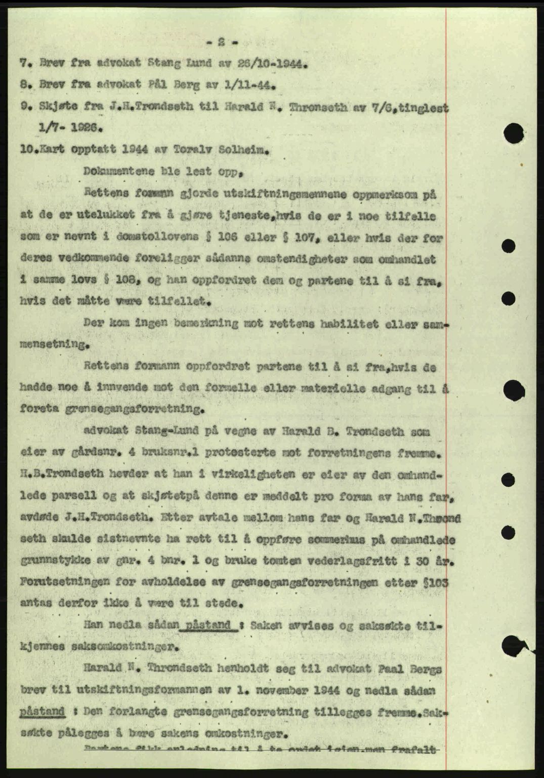 Tønsberg sorenskriveri, AV/SAKO-A-130/G/Ga/Gaa/L0016: Mortgage book no. A16, 1944-1945, Diary no: : 2661/1944