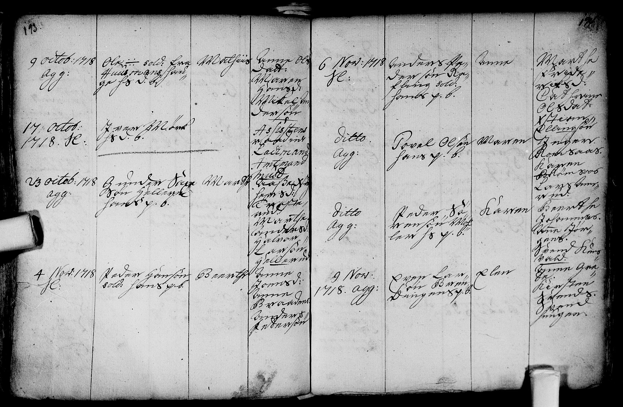 Aker prestekontor kirkebøker, AV/SAO-A-10861/F/L0002: Parish register (official) no. 2, 1714-1720, p. 193-194