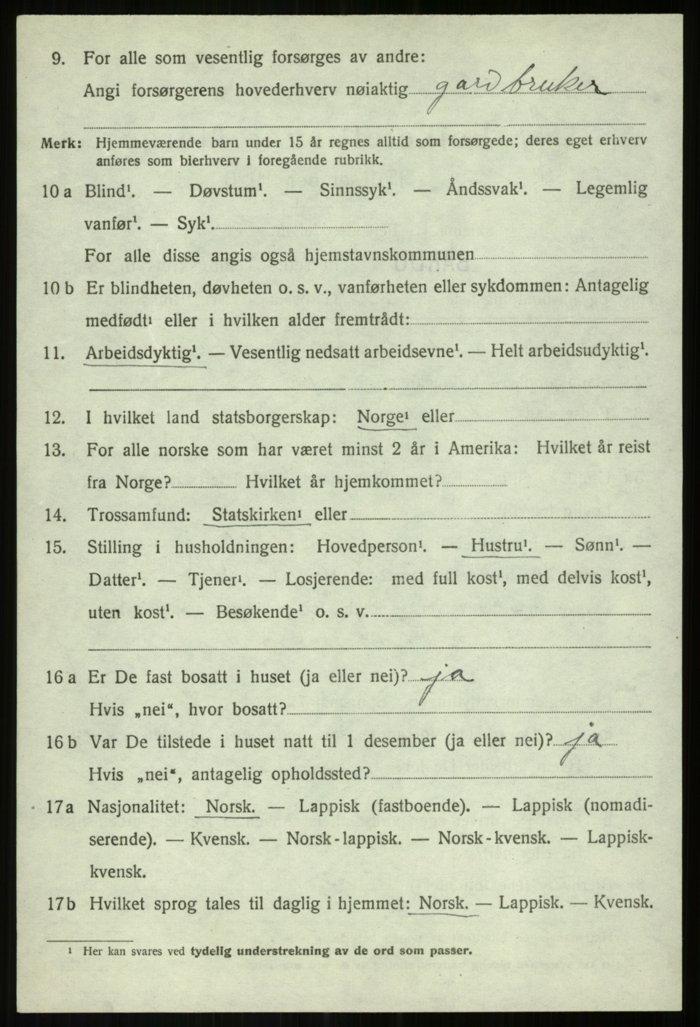 SATØ, 1920 census for Bardu, 1920, p. 3498