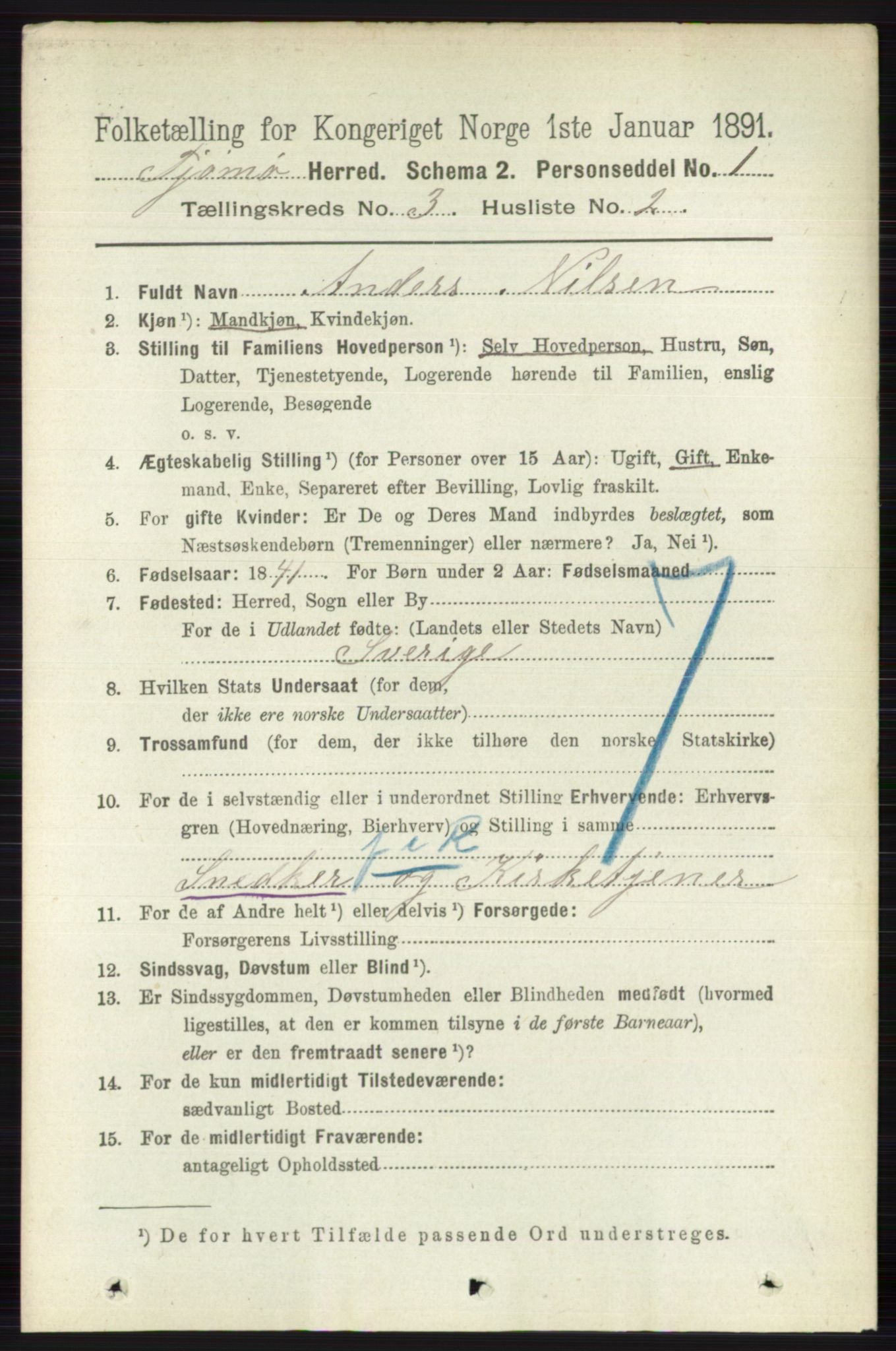 RA, 1891 census for 0723 Tjøme, 1891, p. 875