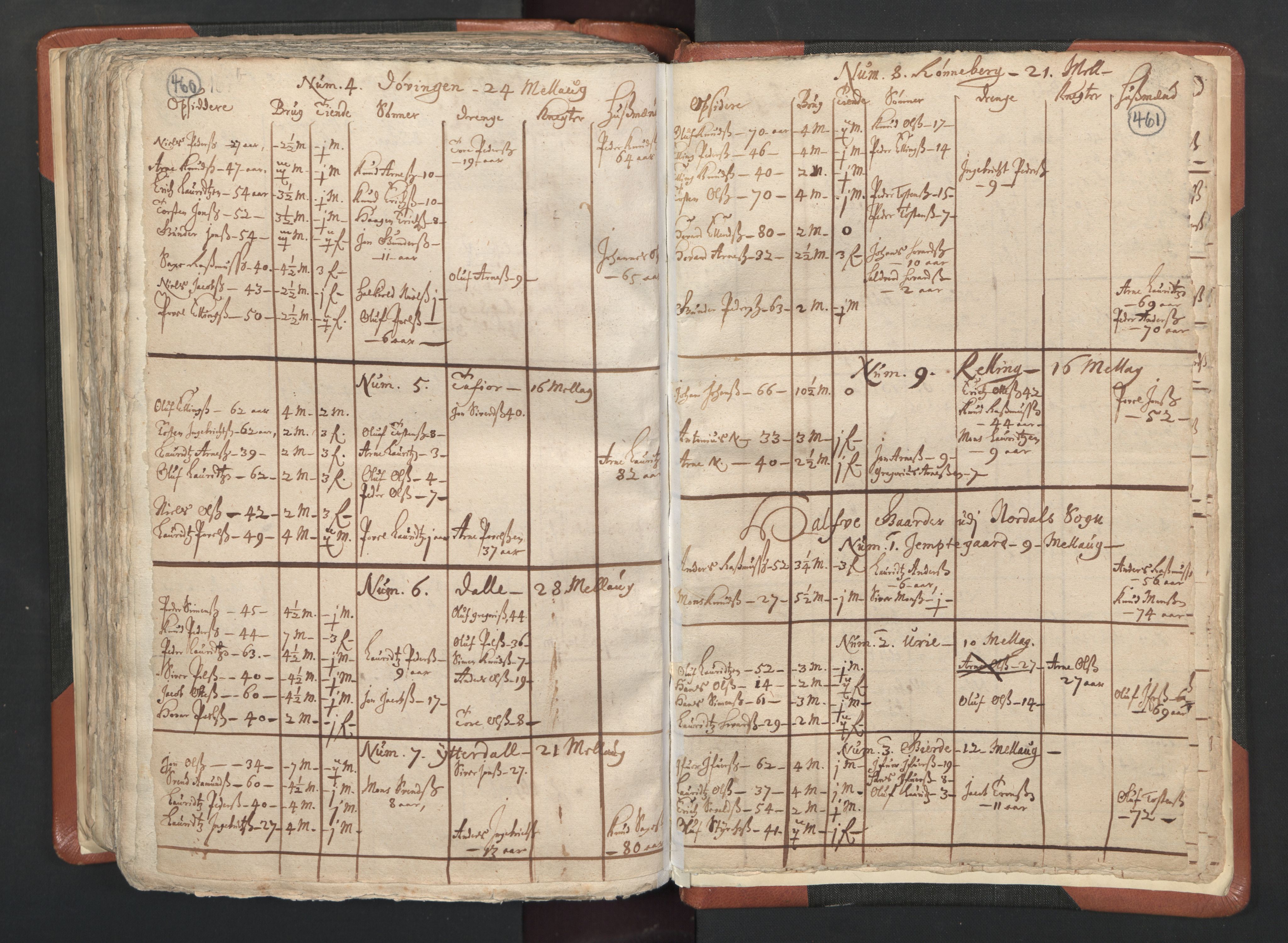 RA, Vicar's Census 1664-1666, no. 26: Sunnmøre deanery, 1664-1666, p. 460-461