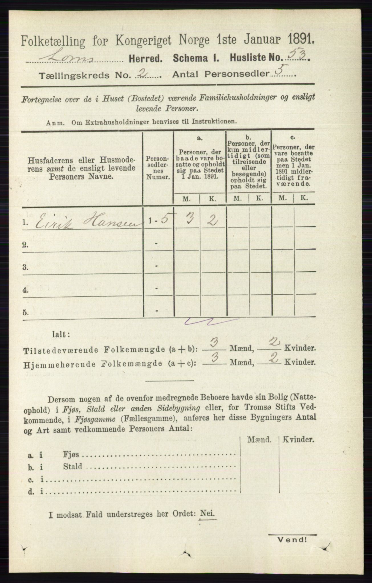 RA, 1891 census for 0514 Lom, 1891, p. 771