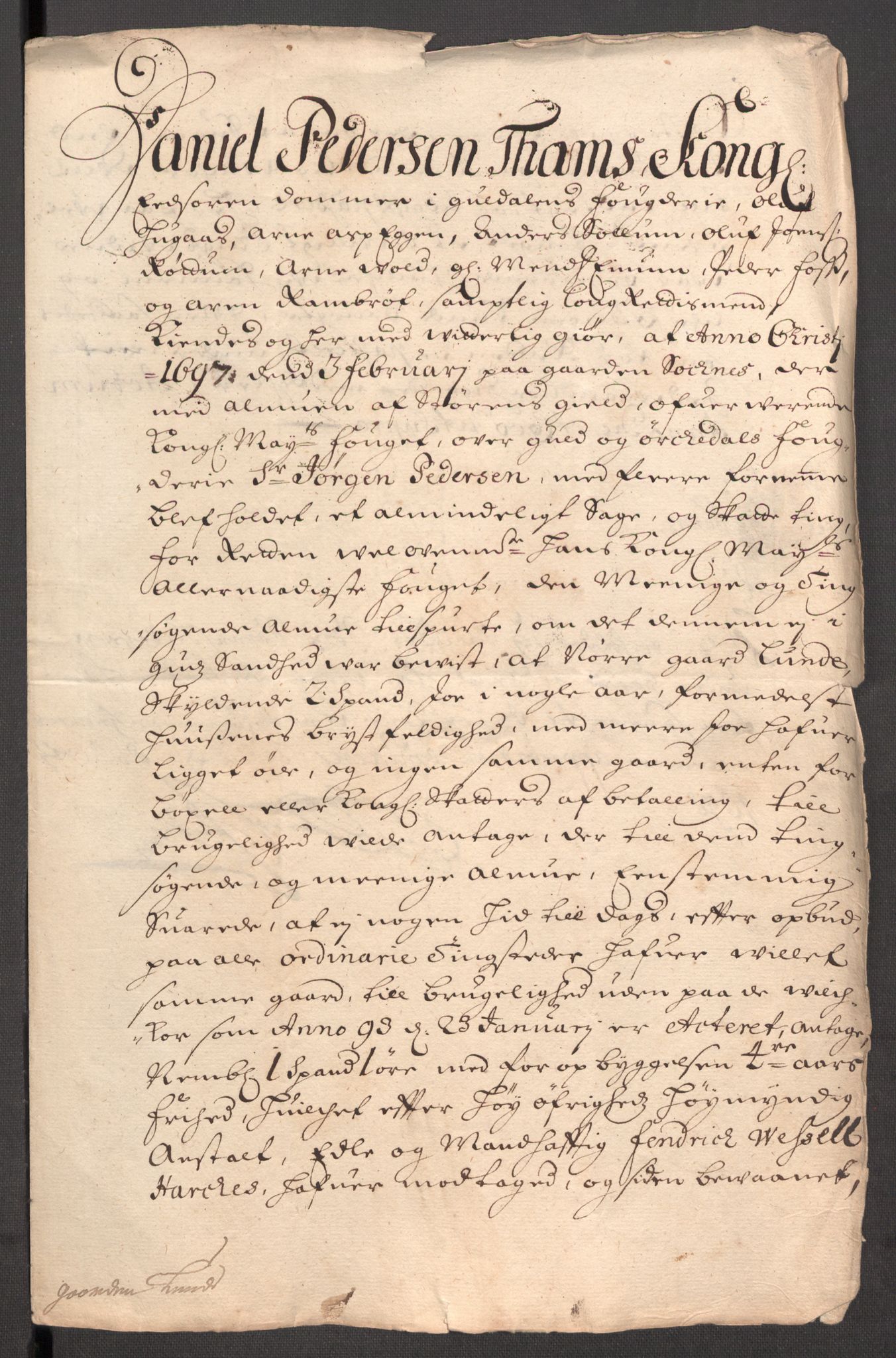 Rentekammeret inntil 1814, Reviderte regnskaper, Fogderegnskap, AV/RA-EA-4092/R60/L3946: Fogderegnskap Orkdal og Gauldal, 1696, p. 412