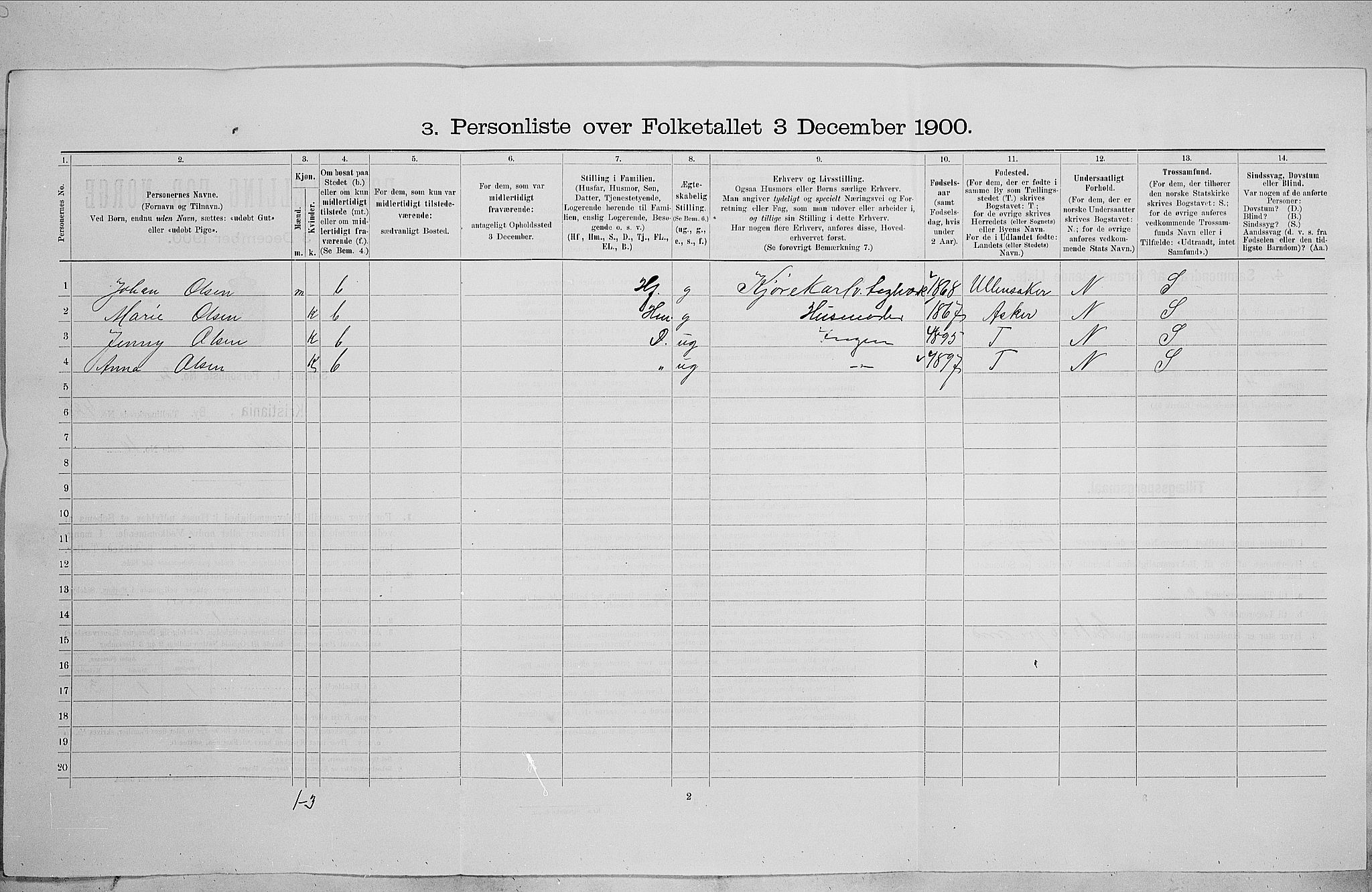 SAO, 1900 census for Kristiania, 1900, p. 54470