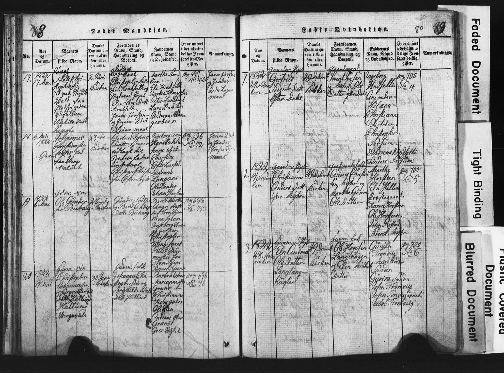 Ministerialprotokoller, klokkerbøker og fødselsregistre - Nord-Trøndelag, SAT/A-1458/701/L0017: Parish register (copy) no. 701C01, 1817-1825, p. 88-89