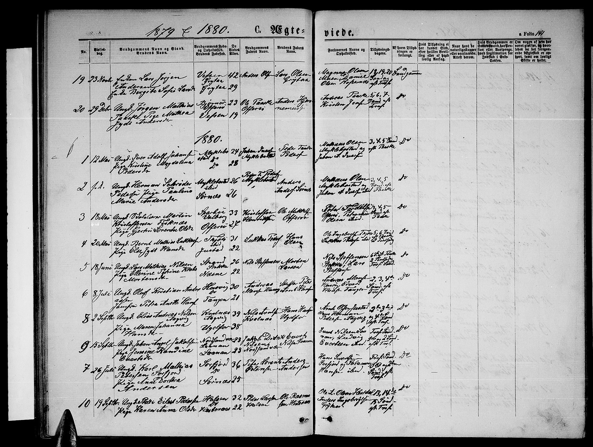 Ministerialprotokoller, klokkerbøker og fødselsregistre - Nordland, AV/SAT-A-1459/817/L0267: Parish register (copy) no. 817C02, 1870-1883, p. 141