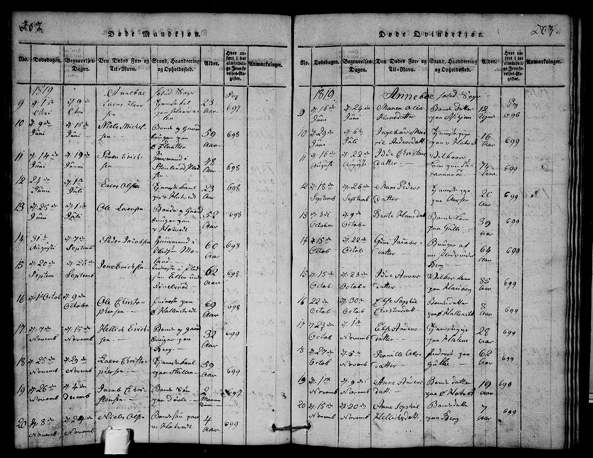 Andebu kirkebøker, AV/SAKO-A-336/G/Ga/L0001: Parish register (copy) no. I 1 /1, 1815-1823, p. 202-203