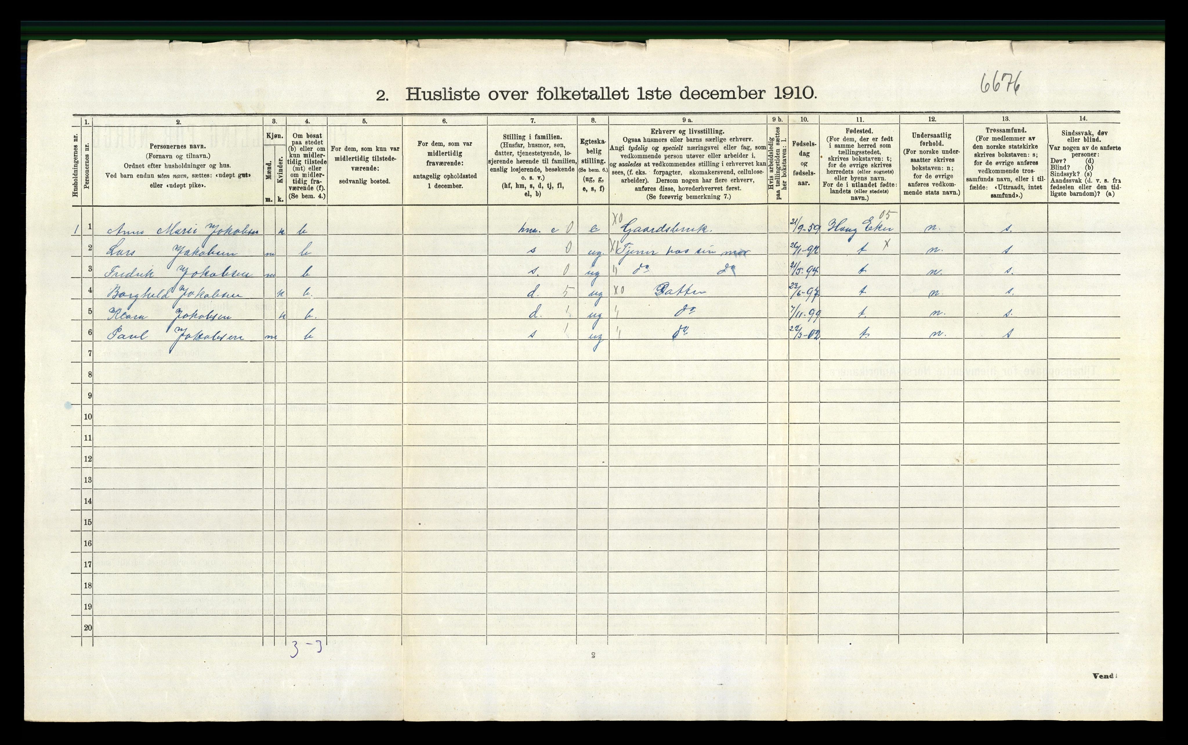 RA, 1910 census for Røyken, 1910, p. 158