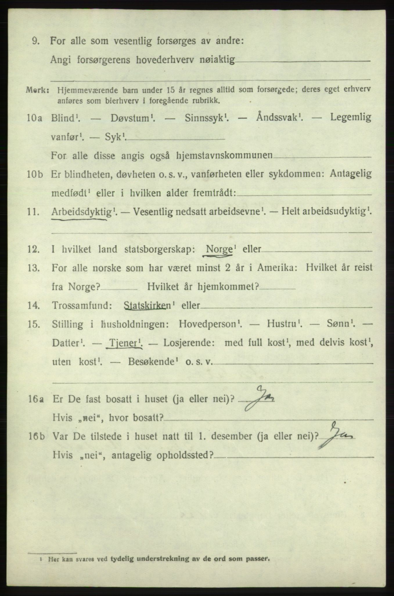 SAB, 1920 census for Fjelberg, 1920, p. 4430