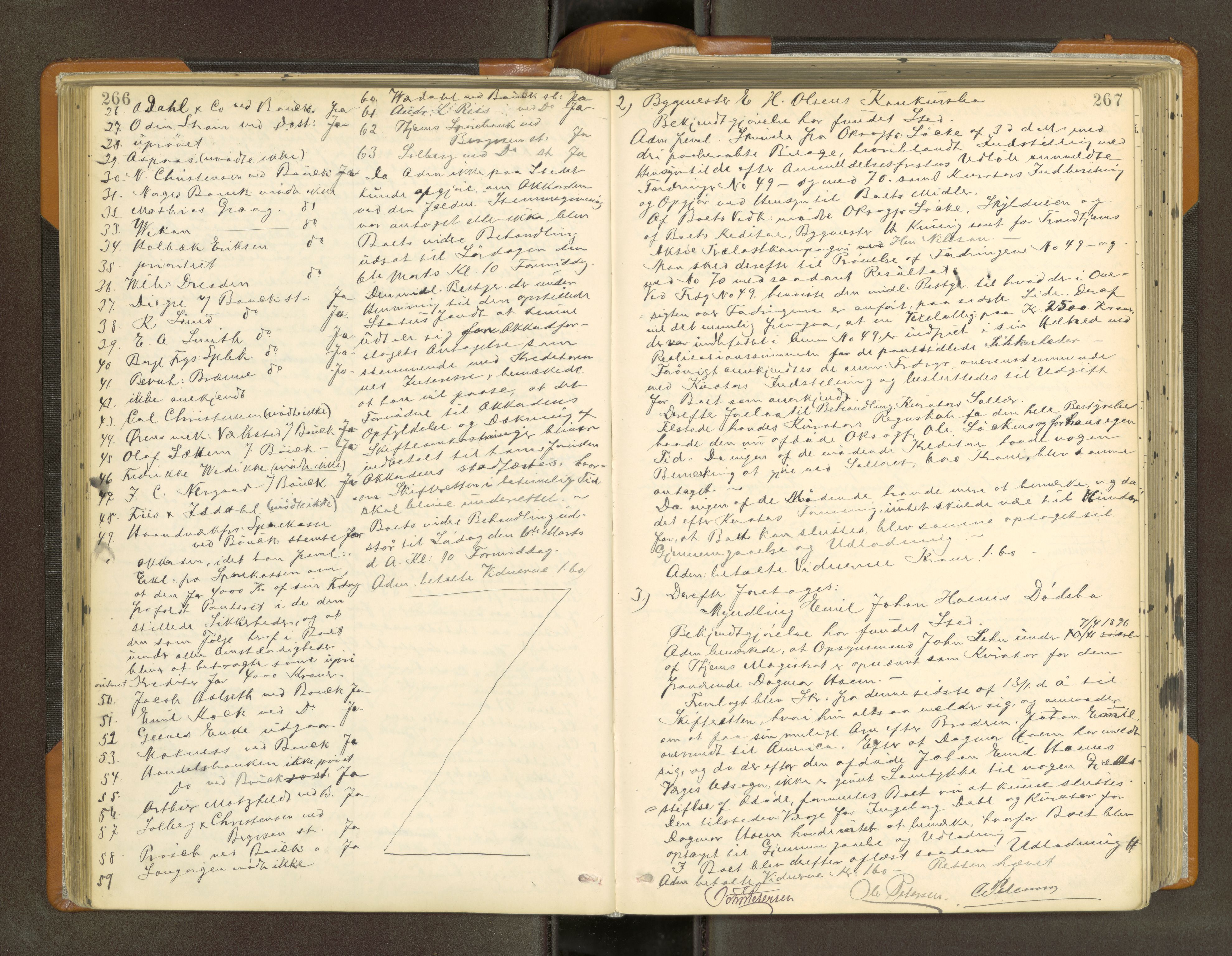 Trondheim byfogd, AV/SAT-A-0003/1/3/3B/L0012: Skiftebehandlingsprotokoll (u/ register) U, 1894-1902, p. 266-267