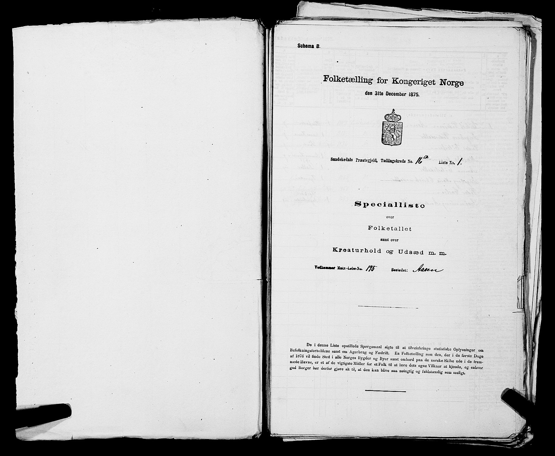 SAKO, 1875 census for 0816P Sannidal, 1875, p. 1224