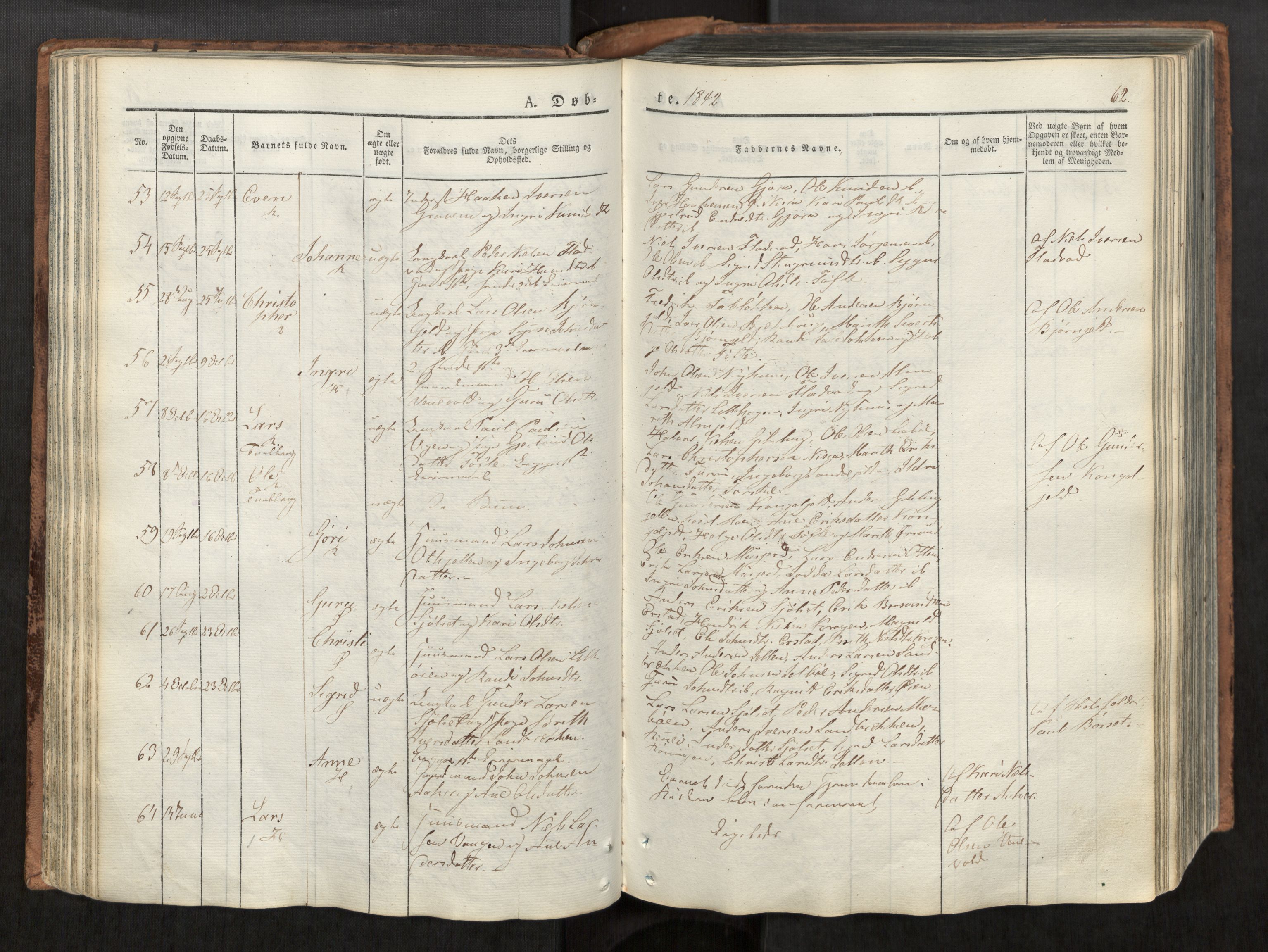 Ministerialprotokoller, klokkerbøker og fødselsregistre - Møre og Romsdal, SAT/A-1454/590/L1012: Parish register (official) no. 590A04, 1832-1846, p. 62