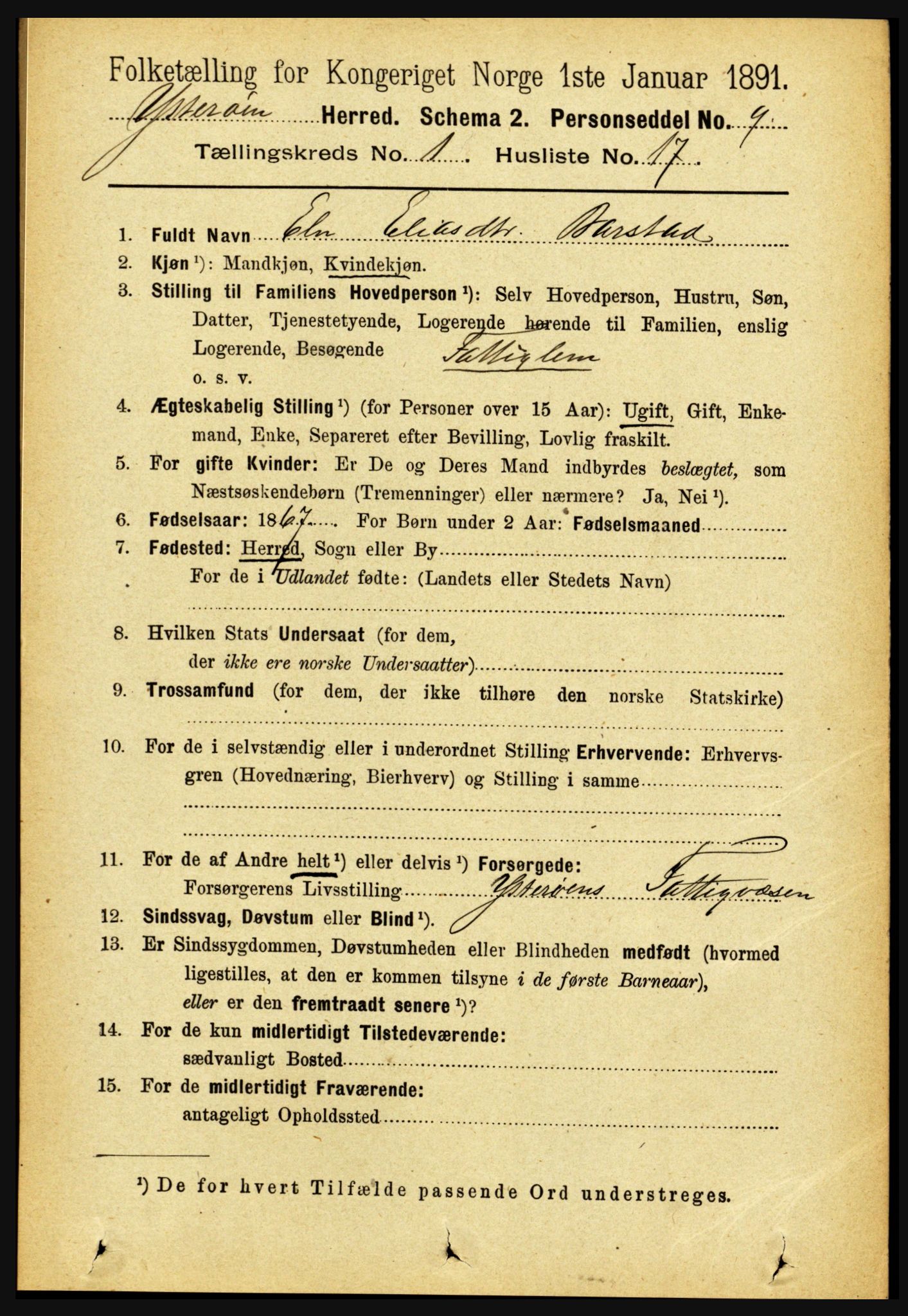 RA, 1891 census for 1722 Ytterøy, 1891, p. 220