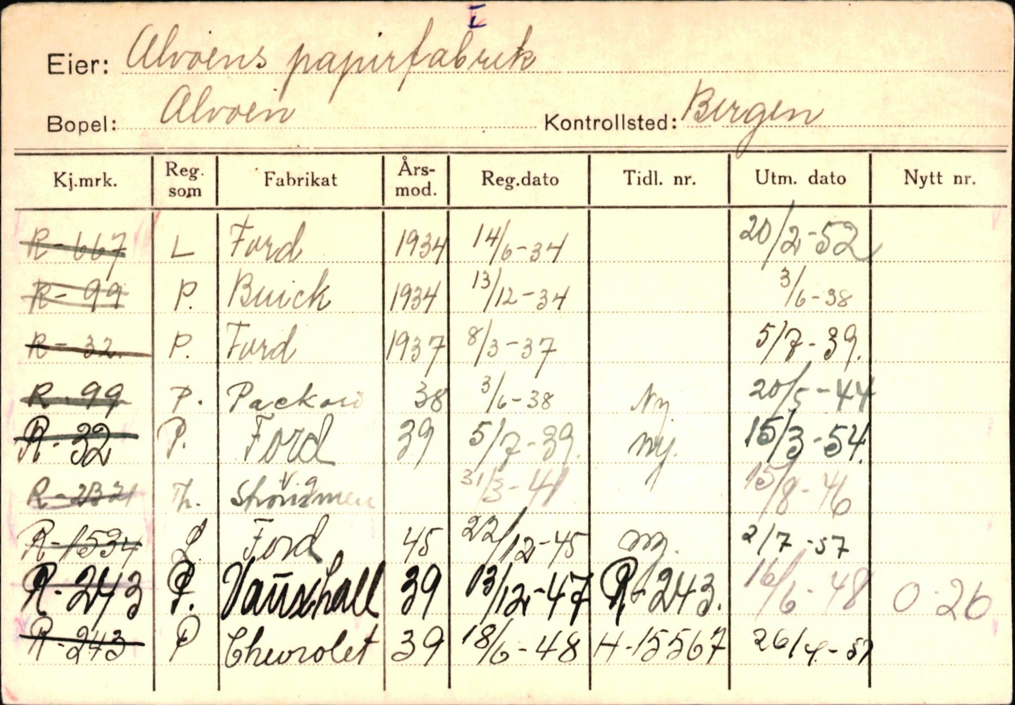 Statens vegvesen, Hordaland vegkontor, SAB/A-5201/2/Ha/L0001: R-eierkort A, 1920-1971, p. 653