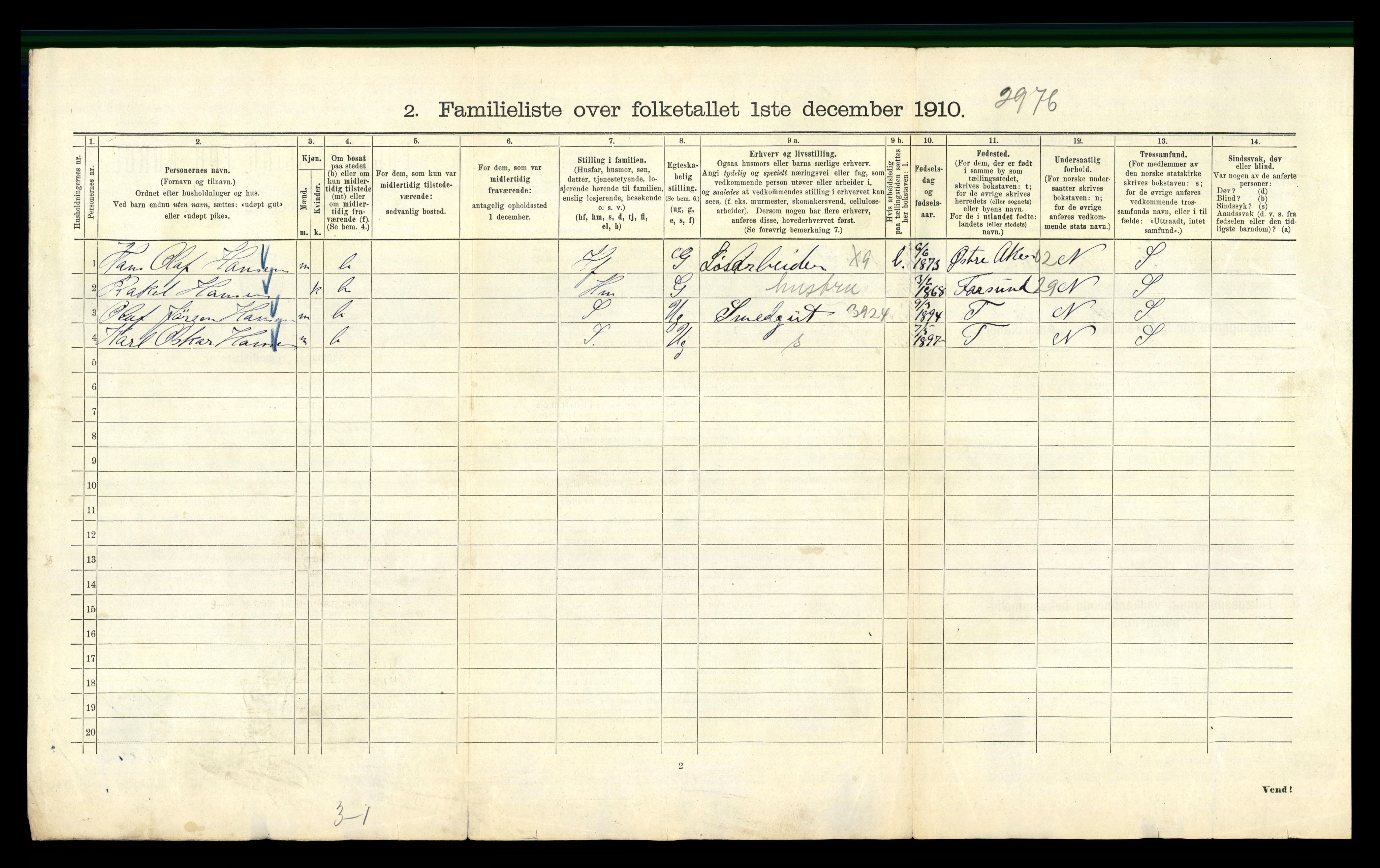 RA, 1910 census for Kristiania, 1910, p. 50402