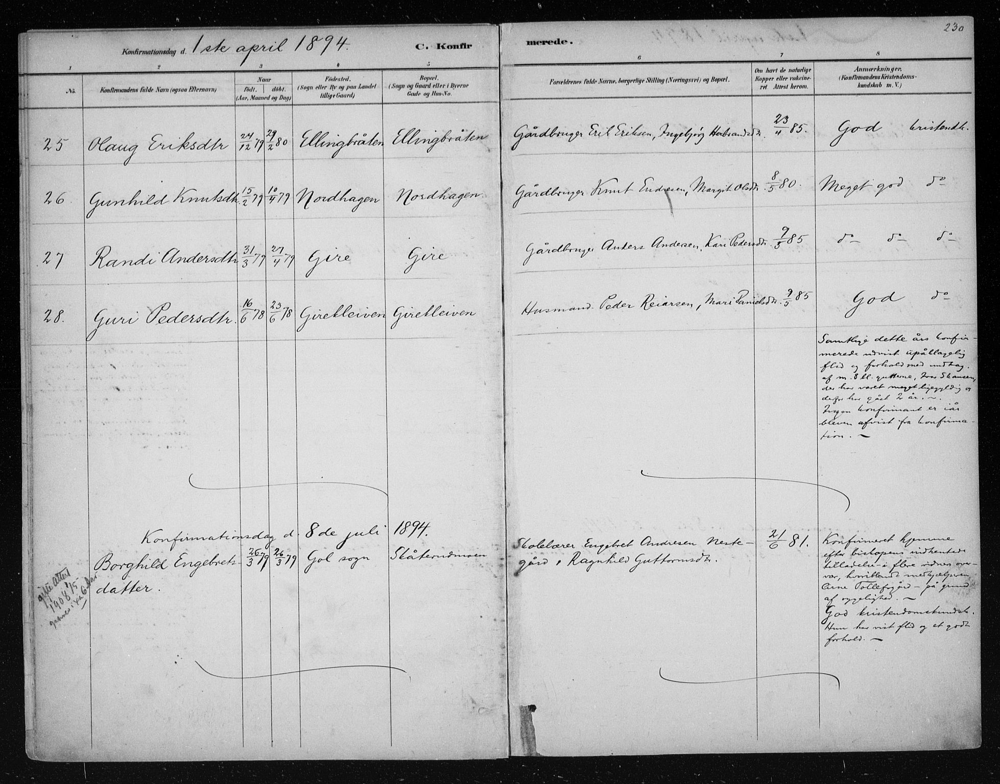 Nes kirkebøker, AV/SAKO-A-236/F/Fa/L0011: Parish register (official) no. 11, 1881-1912, p. 230