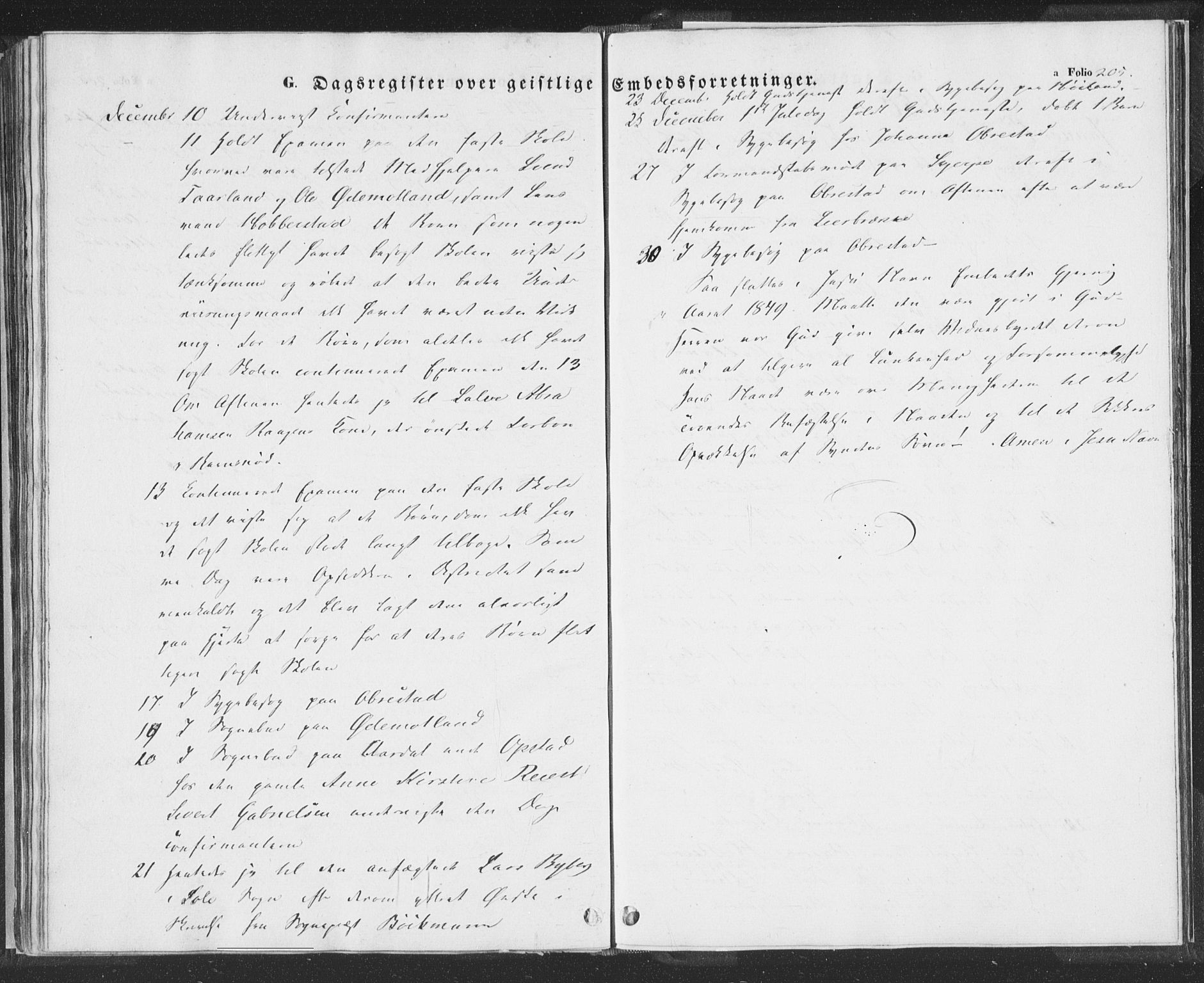 Hå sokneprestkontor, SAST/A-101801/001/30BA/L0006: Parish register (official) no. A 5, 1842-1853, p. 205