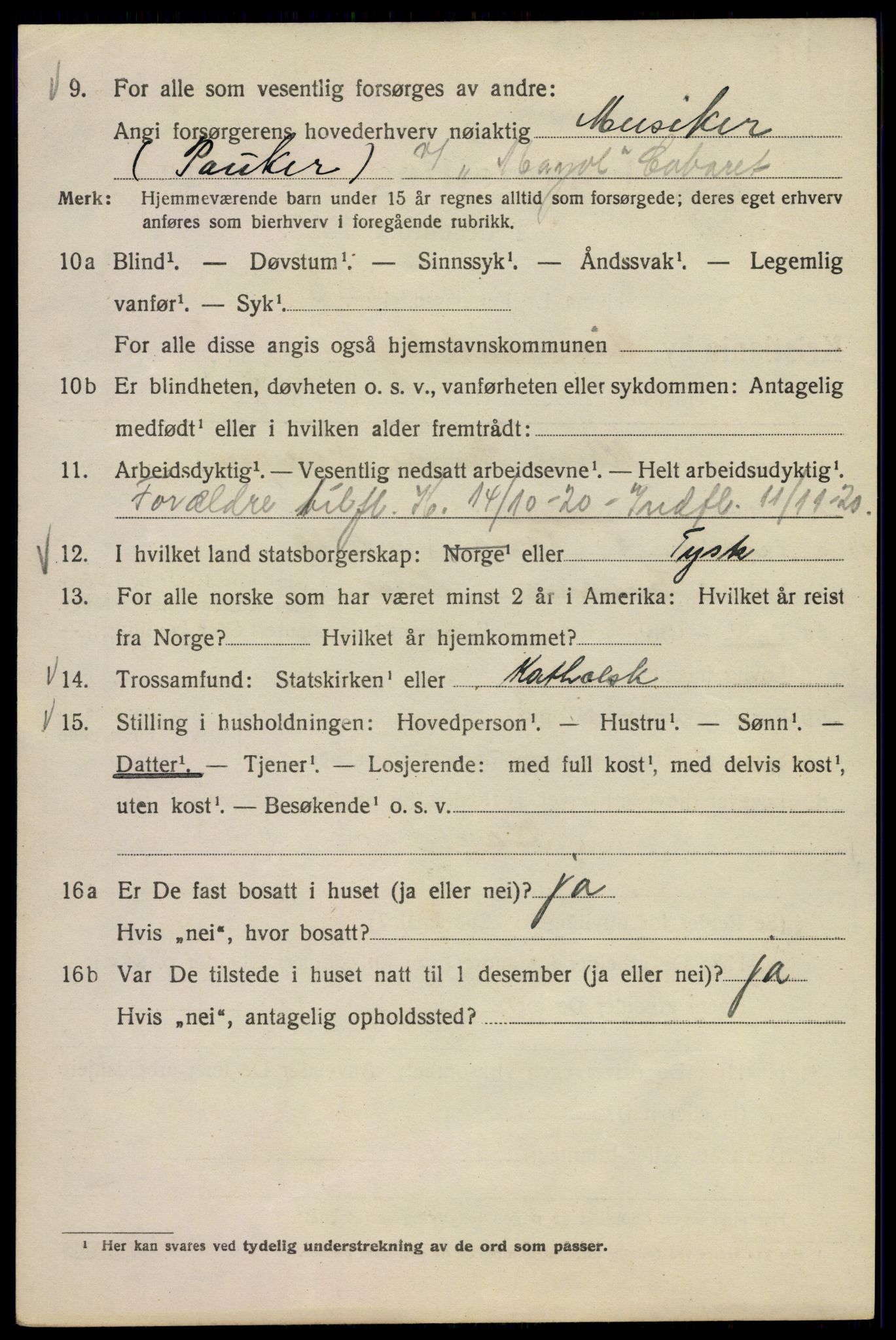 SAO, 1920 census for Kristiania, 1920, p. 618888