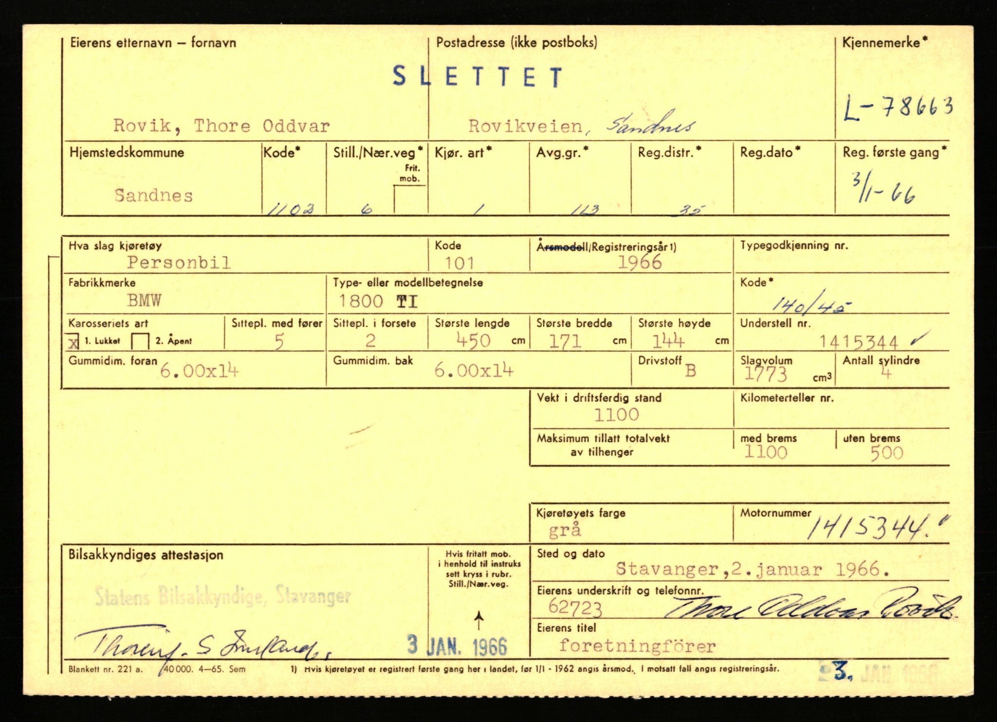 Stavanger trafikkstasjon, AV/SAST-A-101942/0/F/L0069: L-76801 - L-78797, 1930-1971, p. 2075