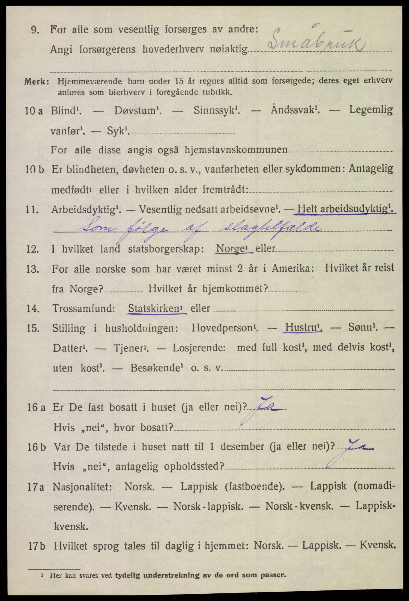 SAT, 1920 census for Lurøy, 1920, p. 5972