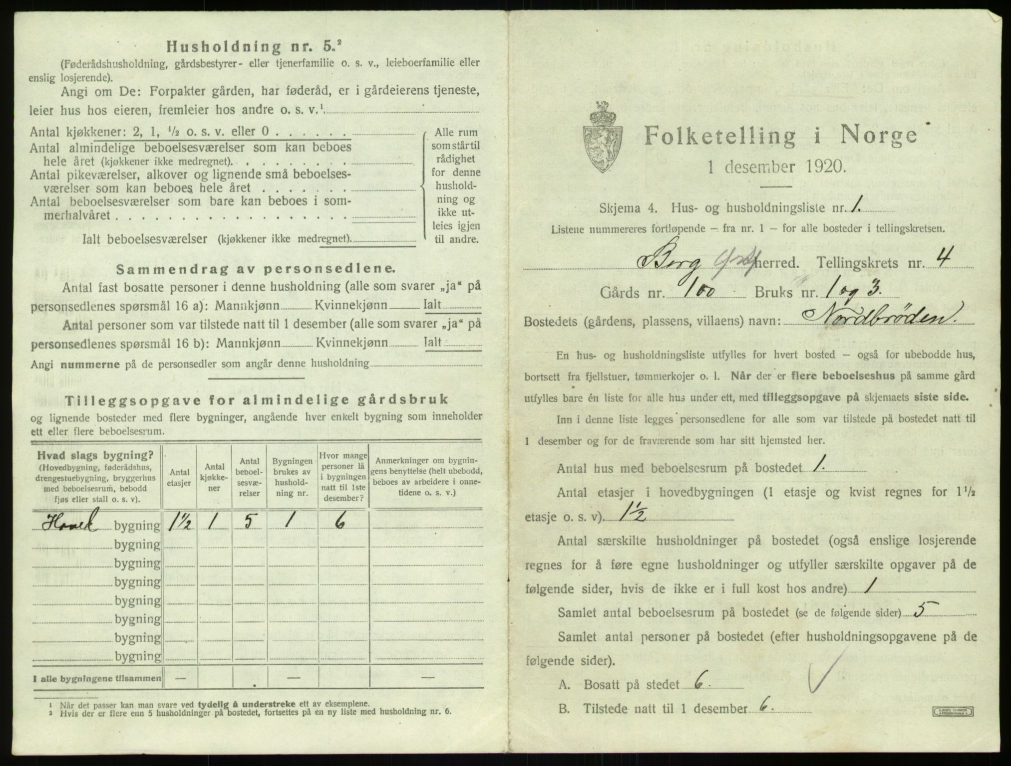 SAO, 1920 census for Berg, 1920, p. 1024