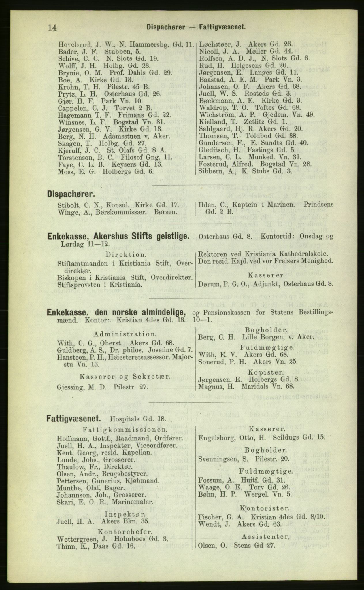 Kristiania/Oslo adressebok, PUBL/-, 1883, p. 14