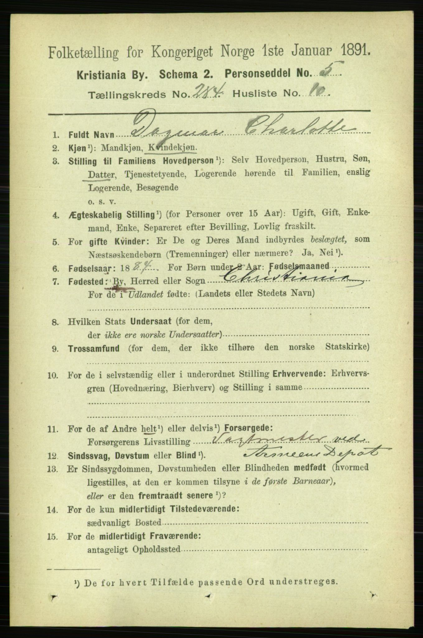 RA, 1891 census for 0301 Kristiania, 1891, p. 173738